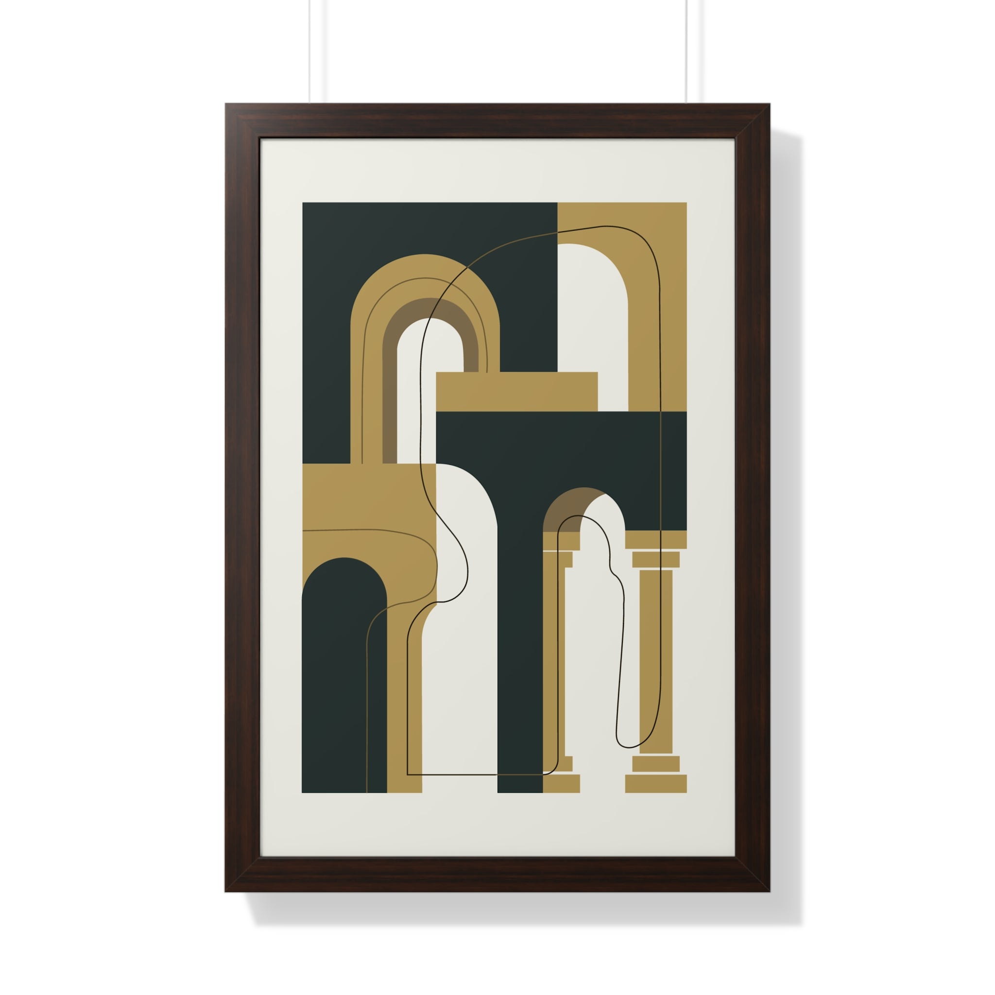 Golden Arches Structure — Modern Architectural Abstract Art