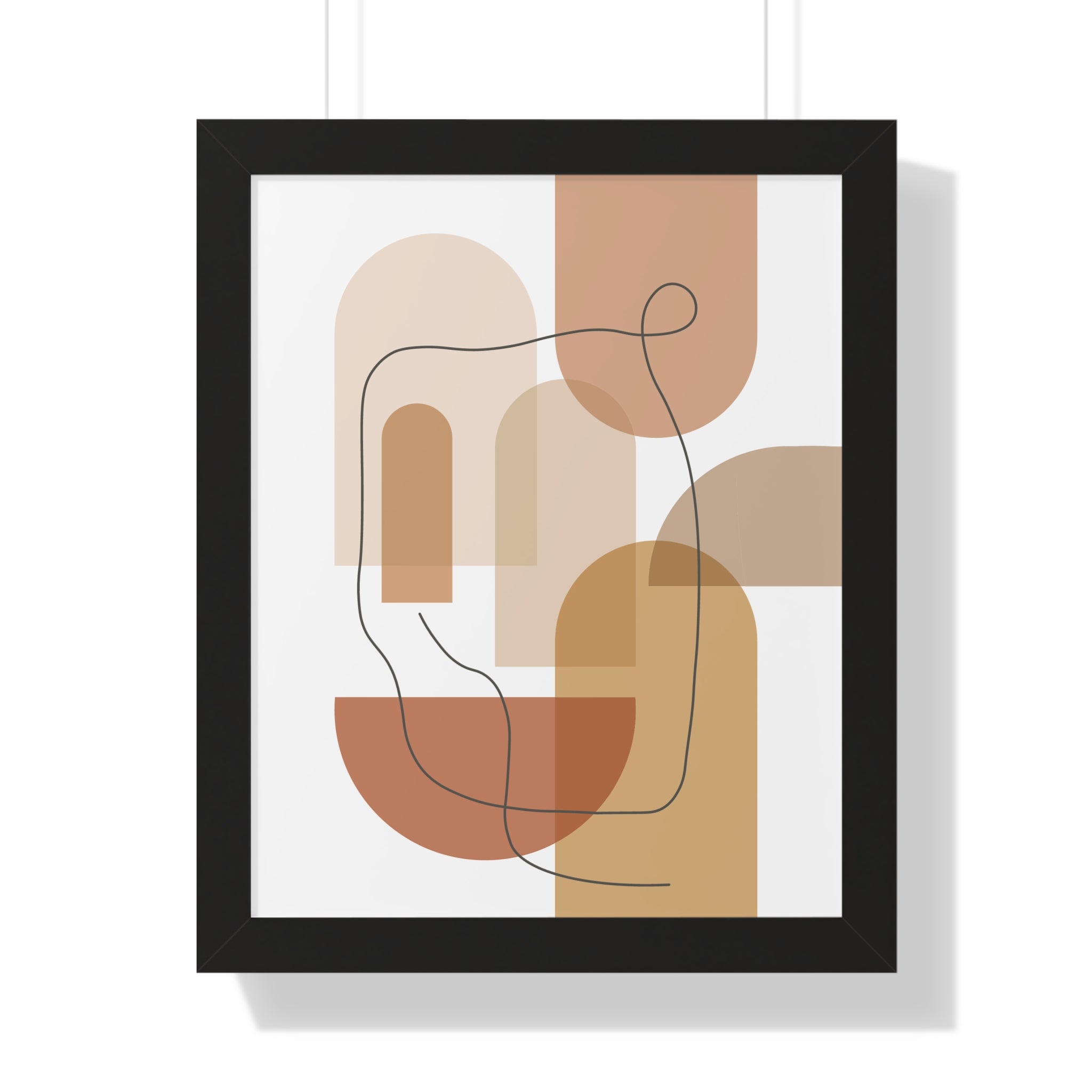 Warm Shapes in Motion — Minimalist Abstract Line Art