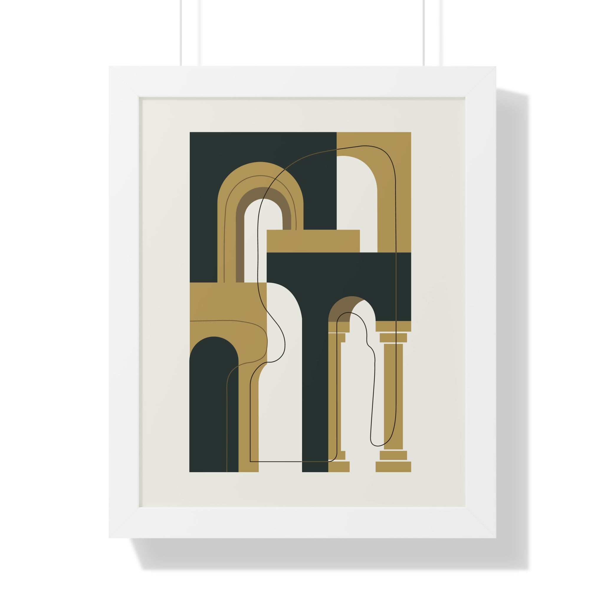 Golden Arches Structure — Modern Architectural Abstract Art
