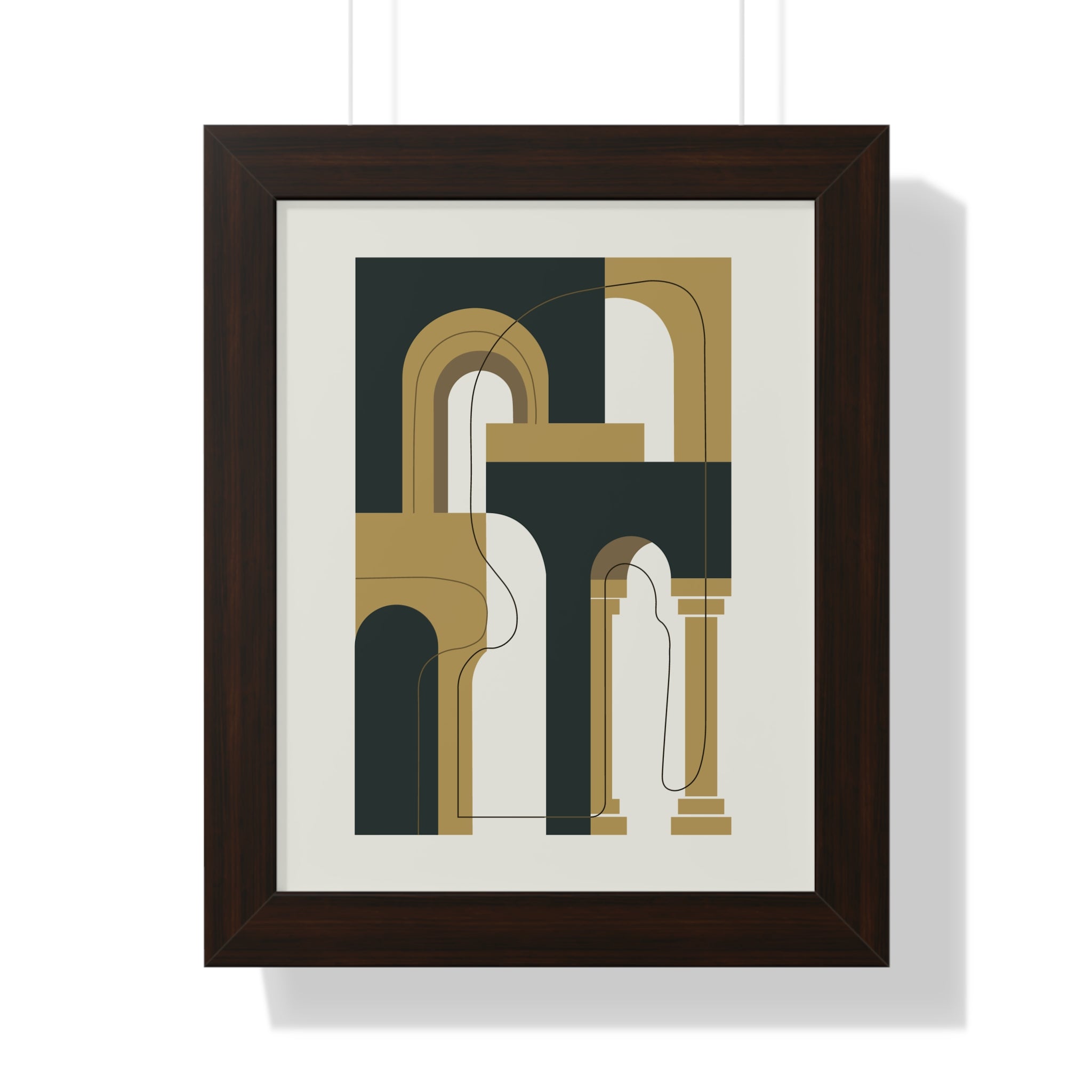 Golden Arches Structure — Modern Architectural Abstract Art