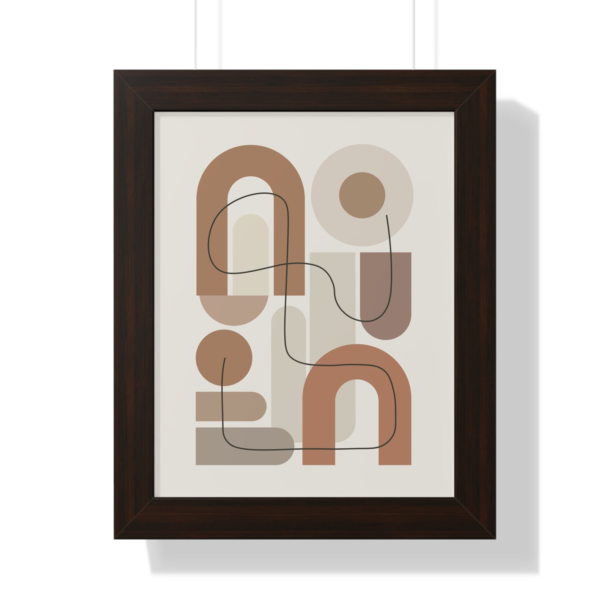Terracotta Arches Composition — Modern Abstract Line Art
