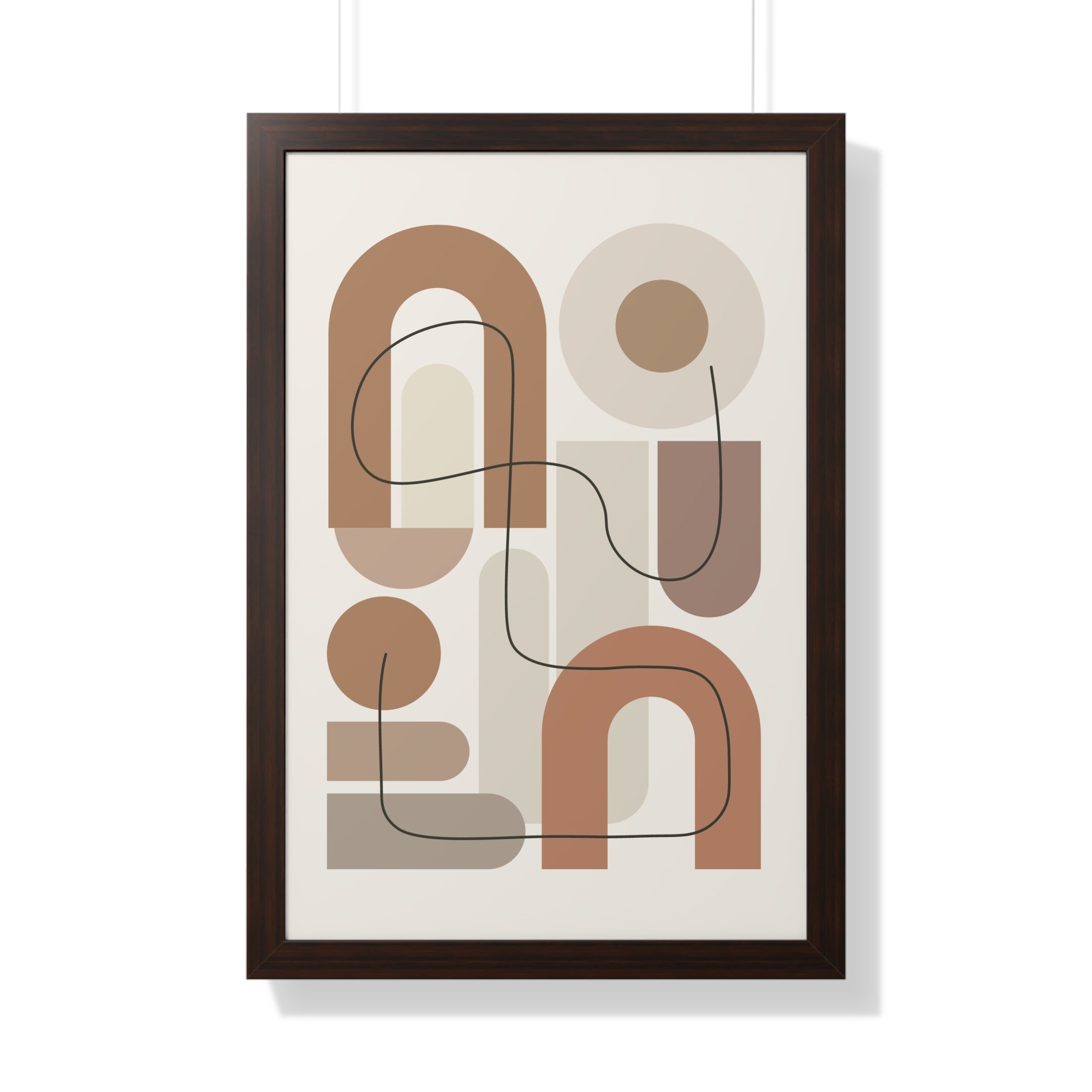 Terracotta Arches Composition — Modern Abstract Line Art