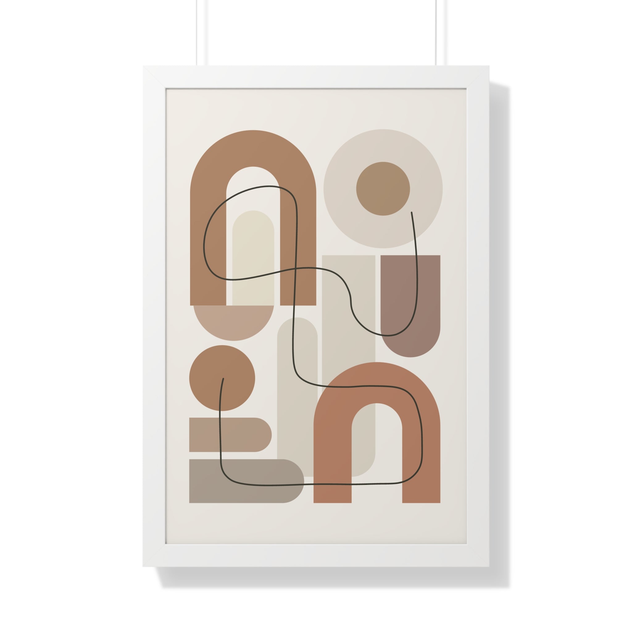 Terracotta Arches Composition — Modern Abstract Line Art