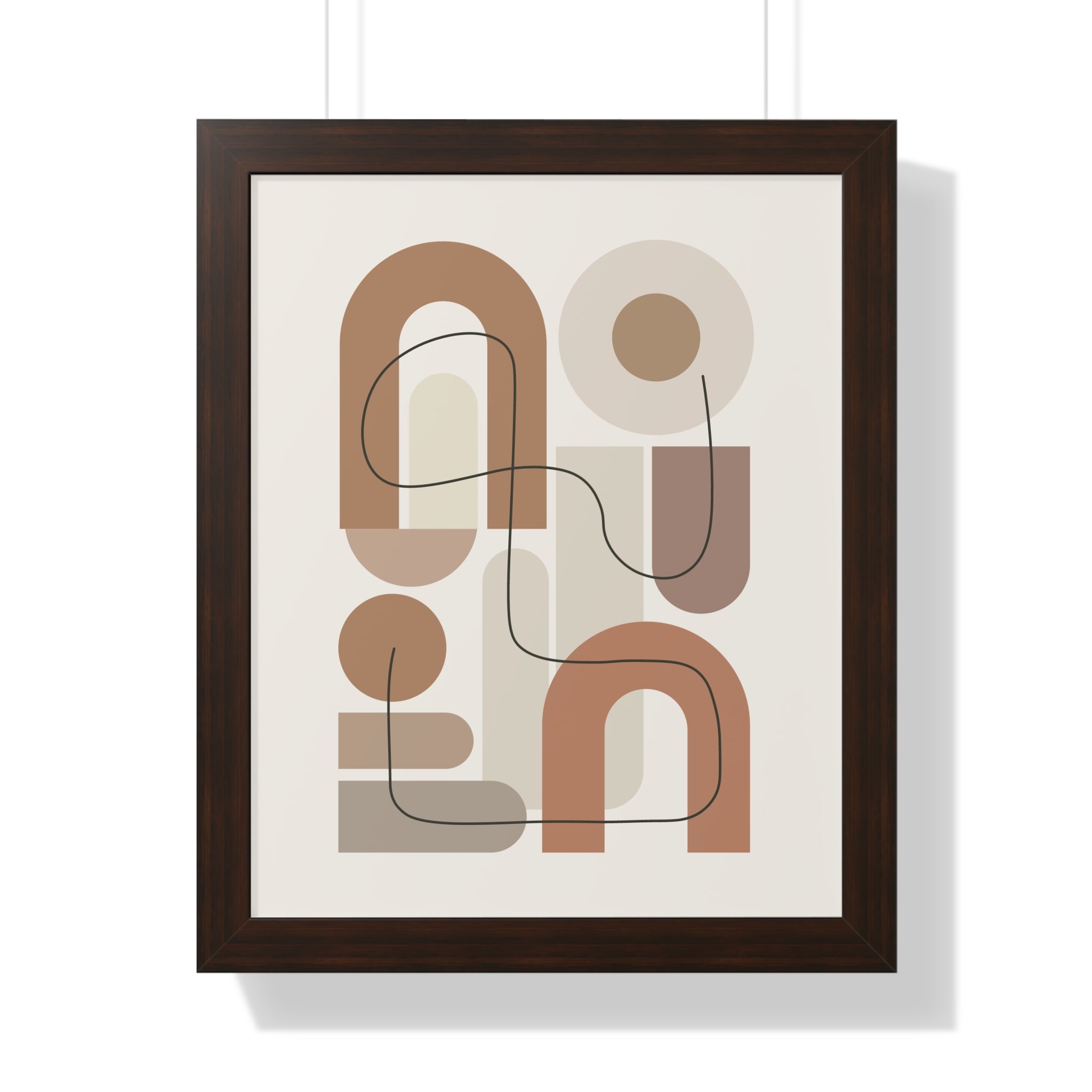 Terracotta Arches Composition — Modern Abstract Line Art