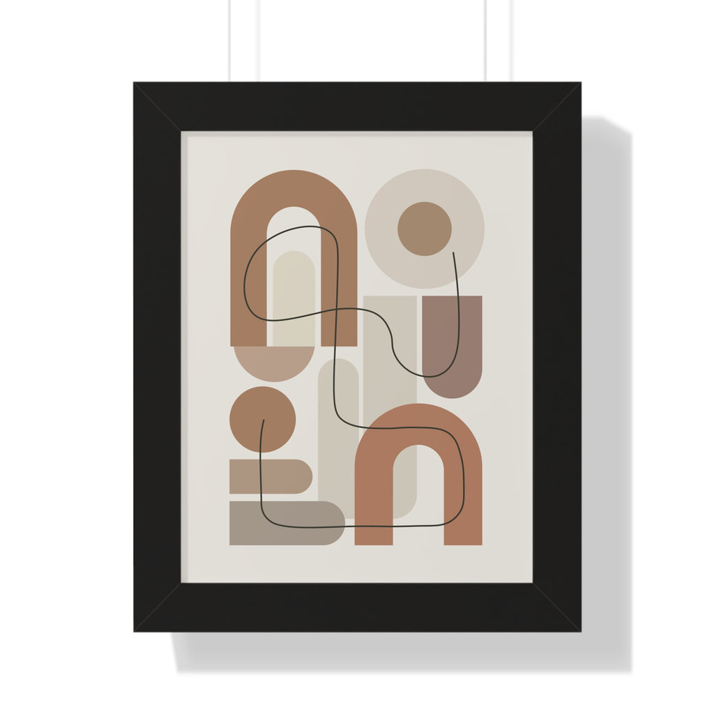 Terracotta Arches Composition — Modern Abstract Line Art