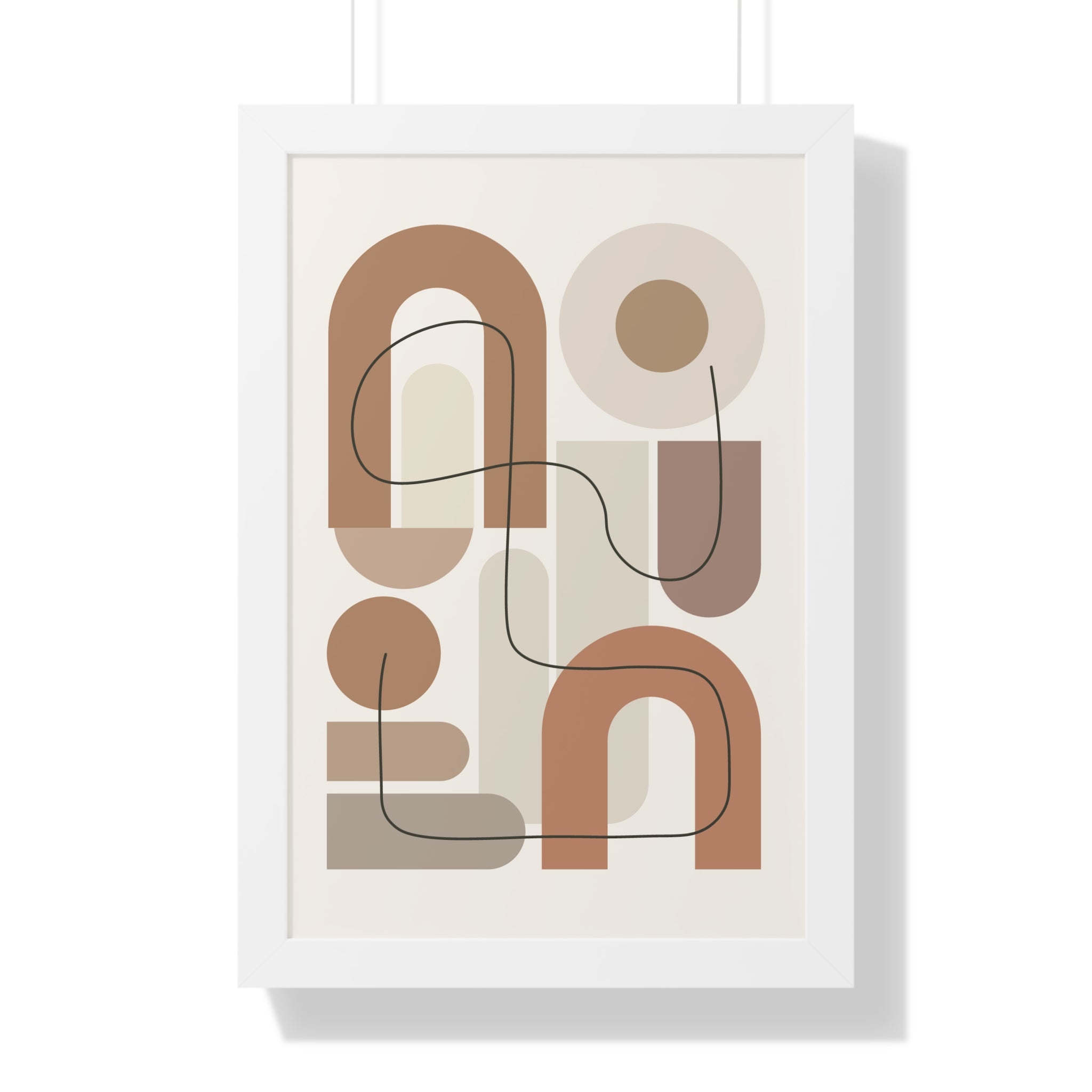 Terracotta Arches Composition — Modern Abstract Line Art