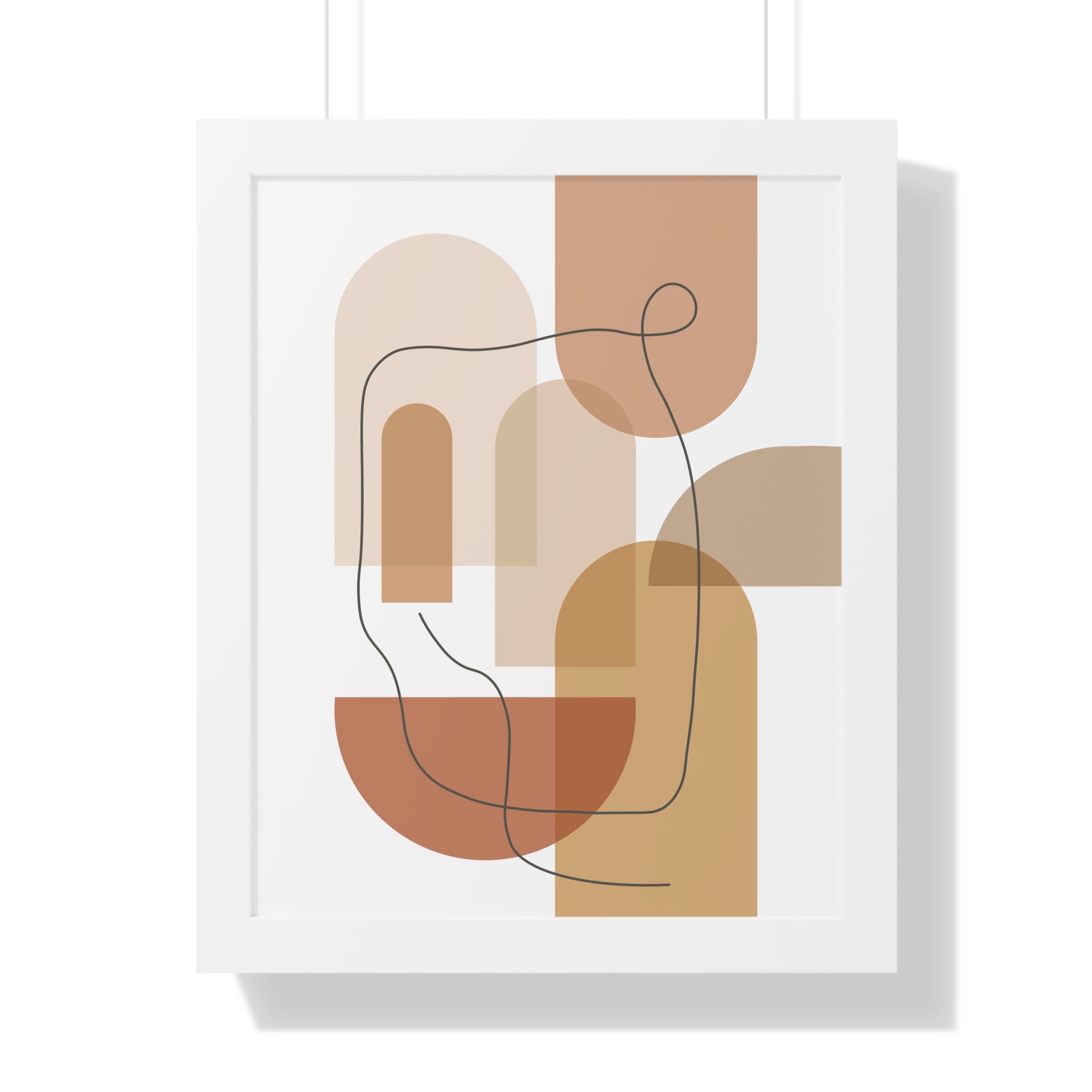 Warm Shapes in Motion — Minimalist Abstract Line Art