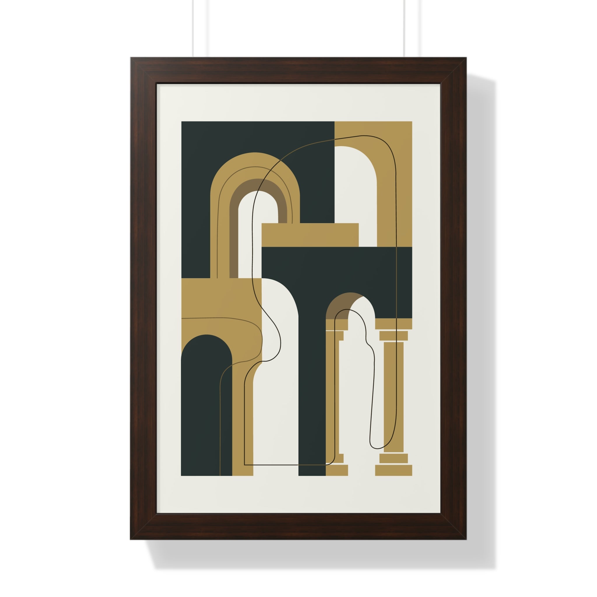 Golden Arches Structure — Modern Architectural Abstract Art