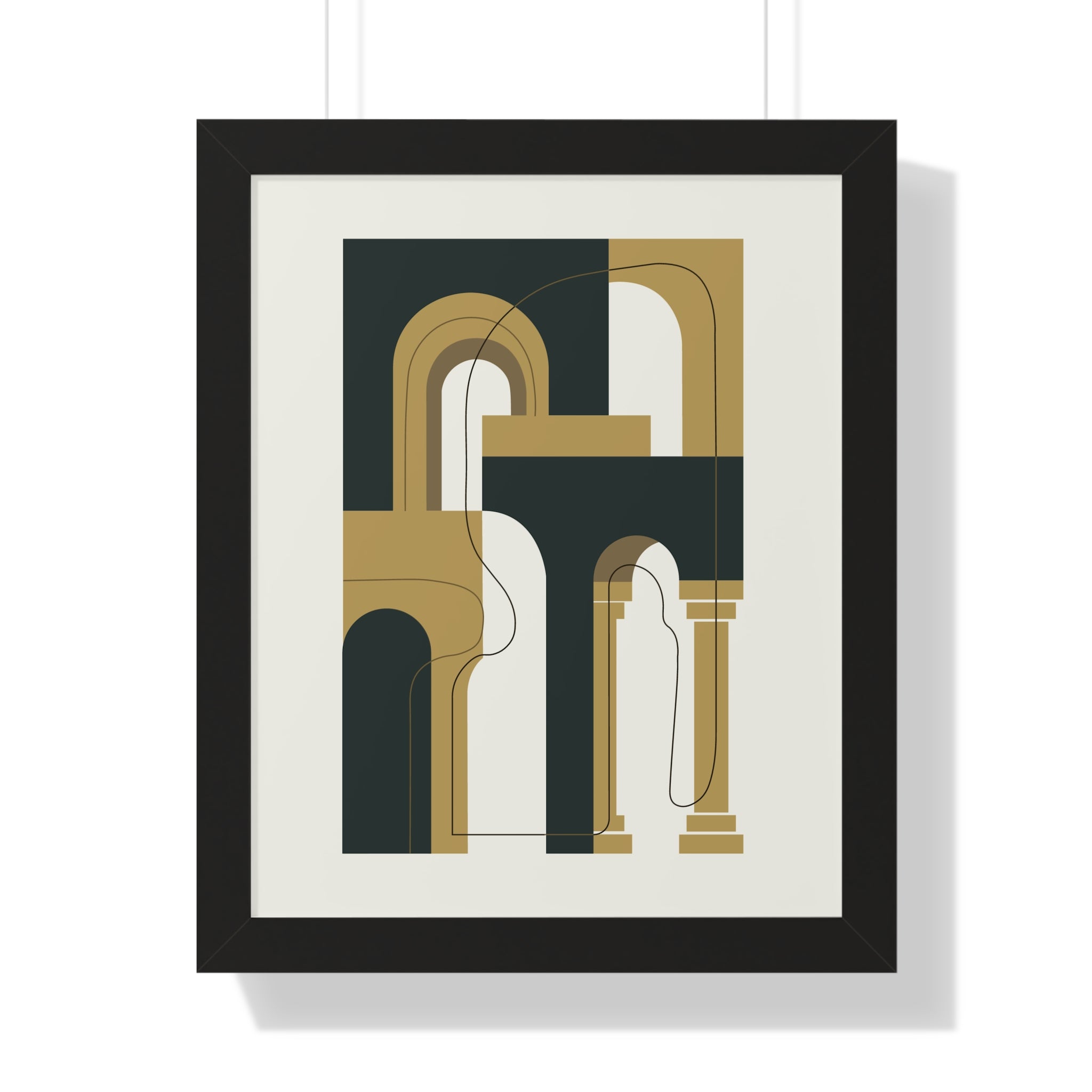 Golden Arches Structure — Modern Architectural Abstract Art