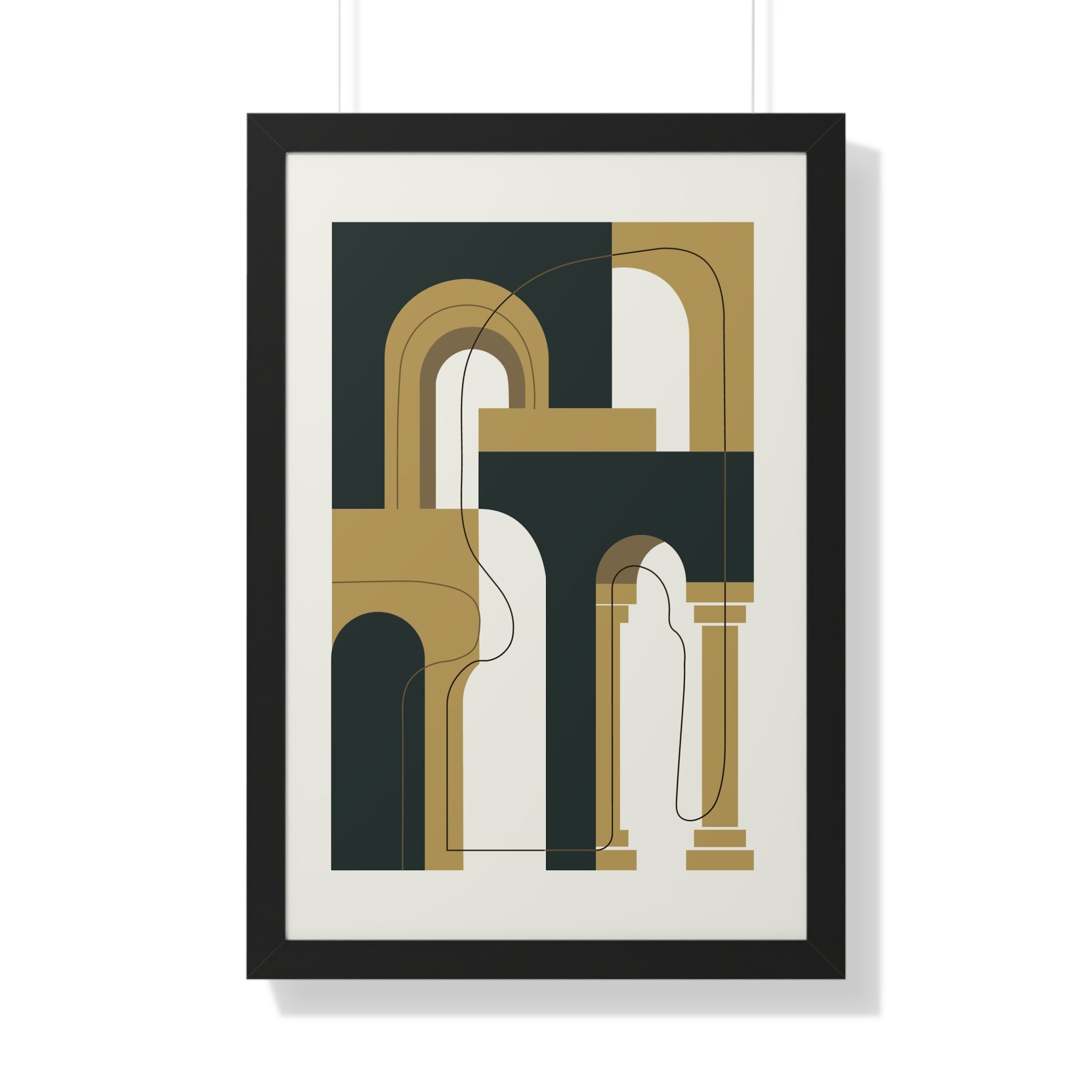 Golden Arches Structure — Modern Architectural Abstract Art