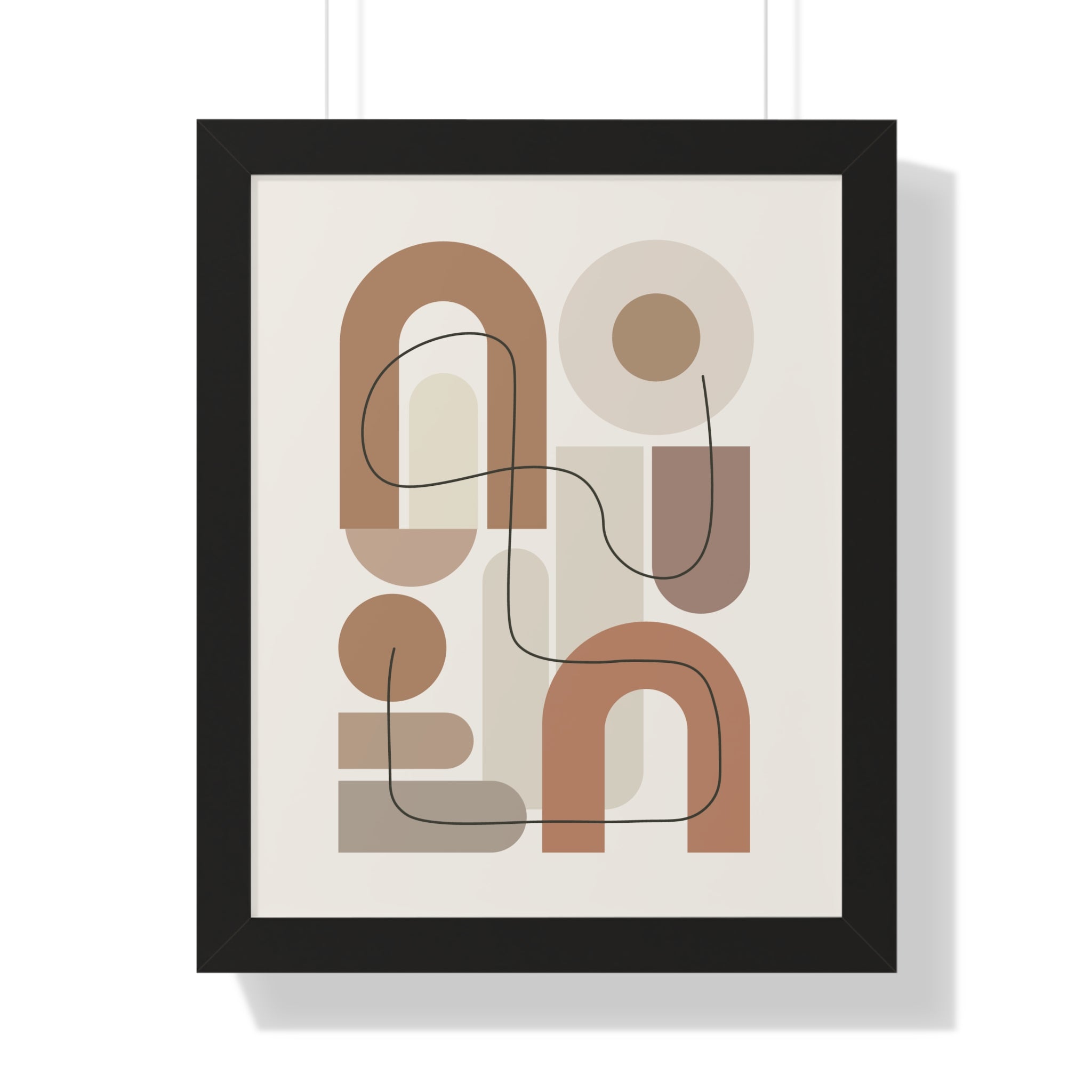Terracotta Arches Composition — Modern Abstract Line Art