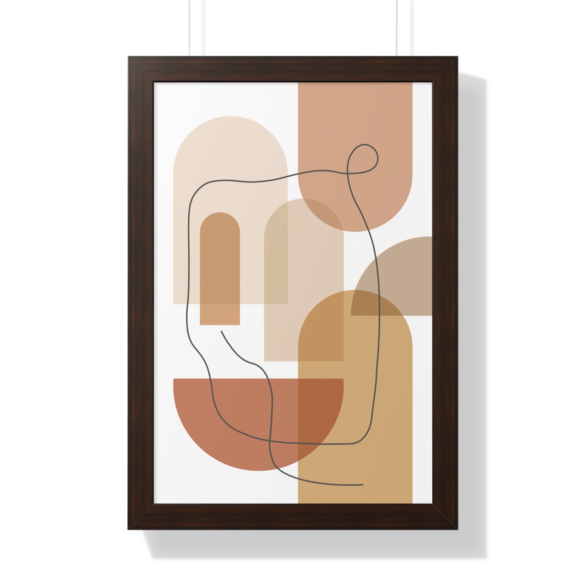 Warm Shapes in Motion — Minimalist Abstract Line Art
