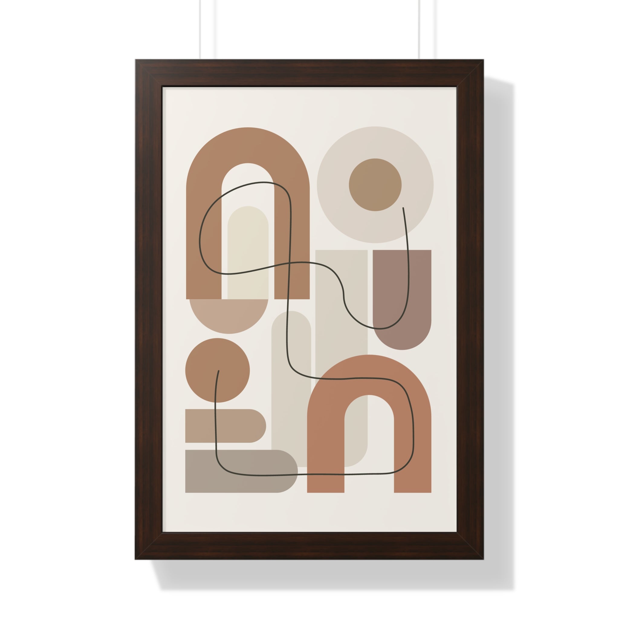 Terracotta Arches Composition — Modern Abstract Line Art