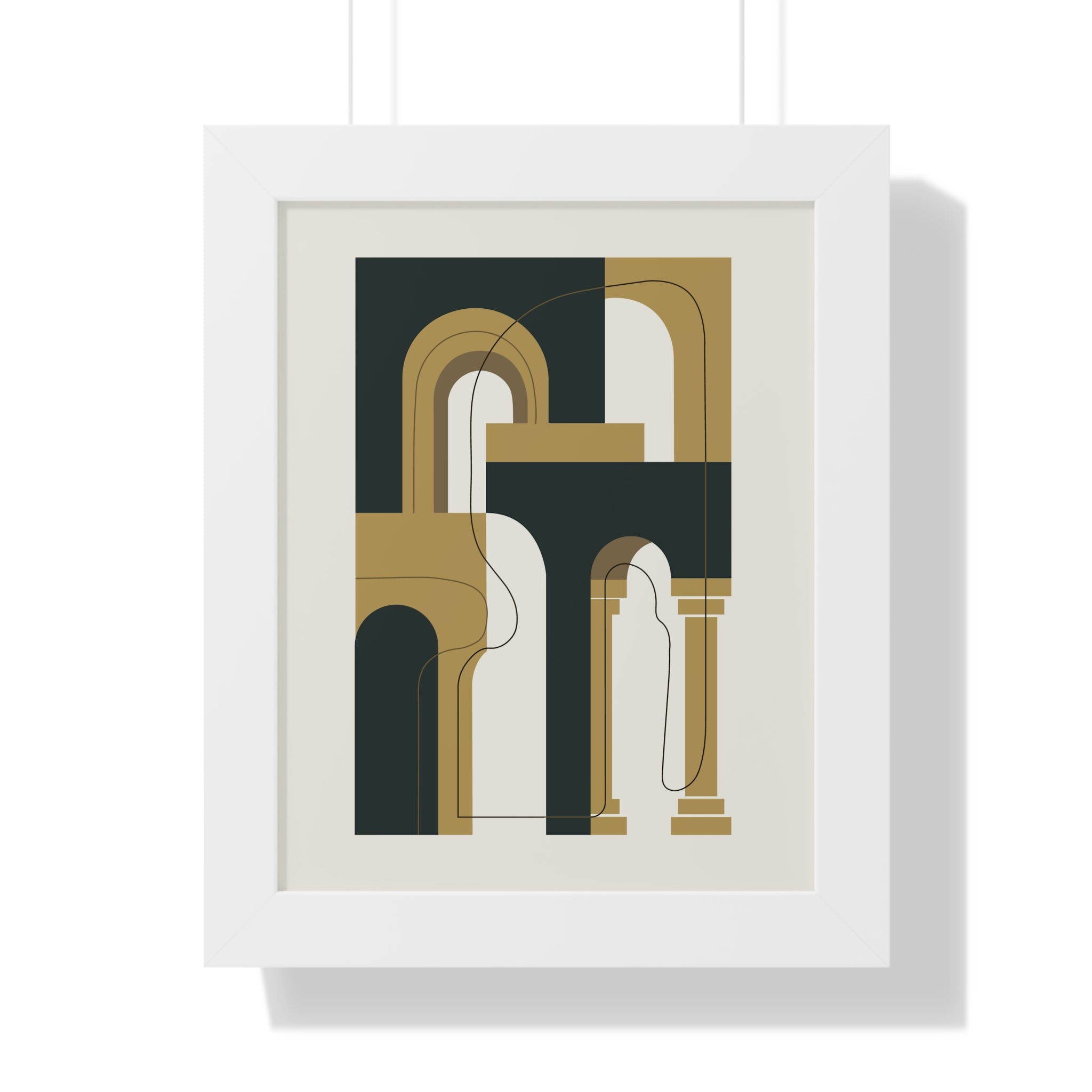 Golden Arches Structure — Modern Architectural Abstract Art
