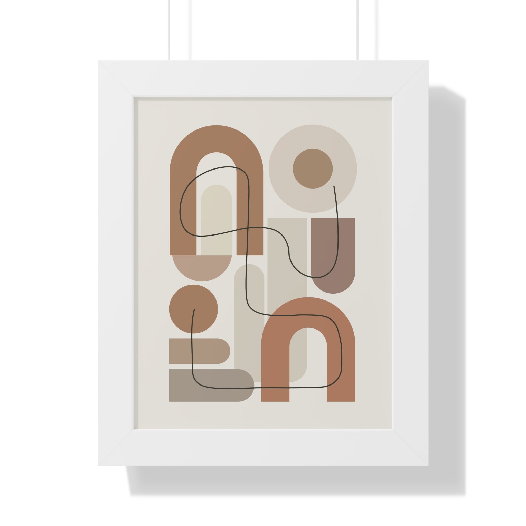 Terracotta Arches Composition — Modern Abstract Line Art