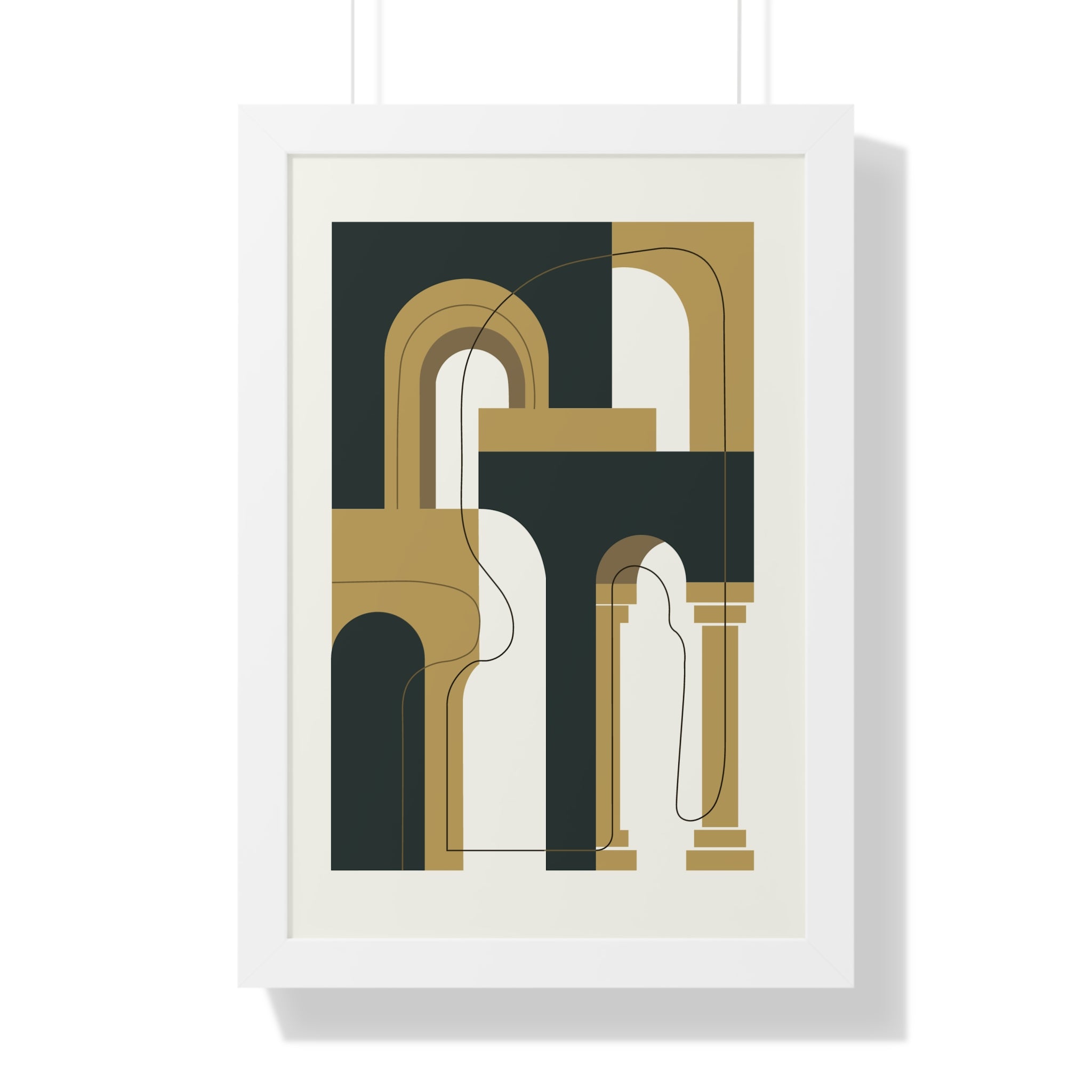 Golden Arches Structure — Modern Architectural Abstract Art