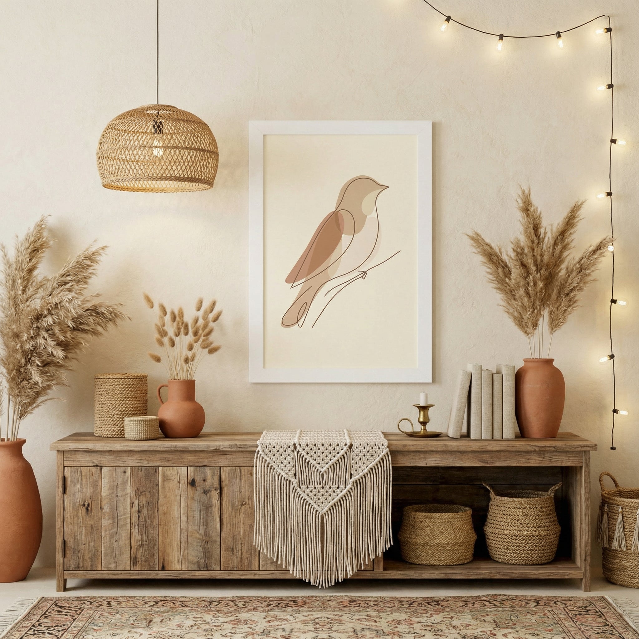 Soft Songbird — Wild & Minimal Boho Line Art