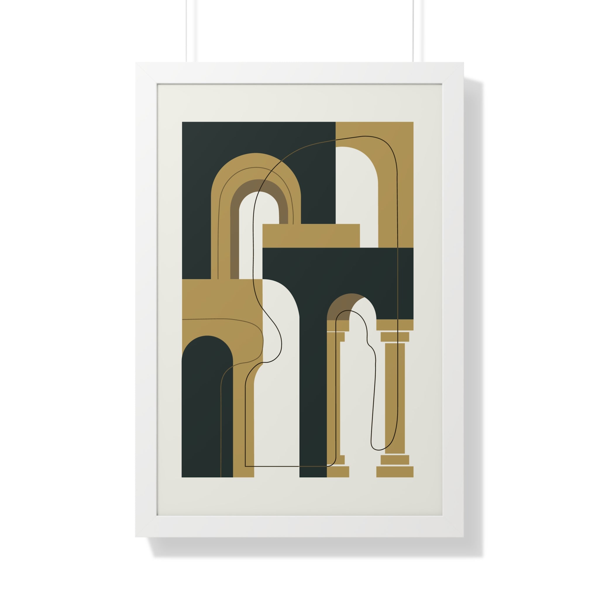 Golden Arches Structure — Modern Architectural Abstract Art