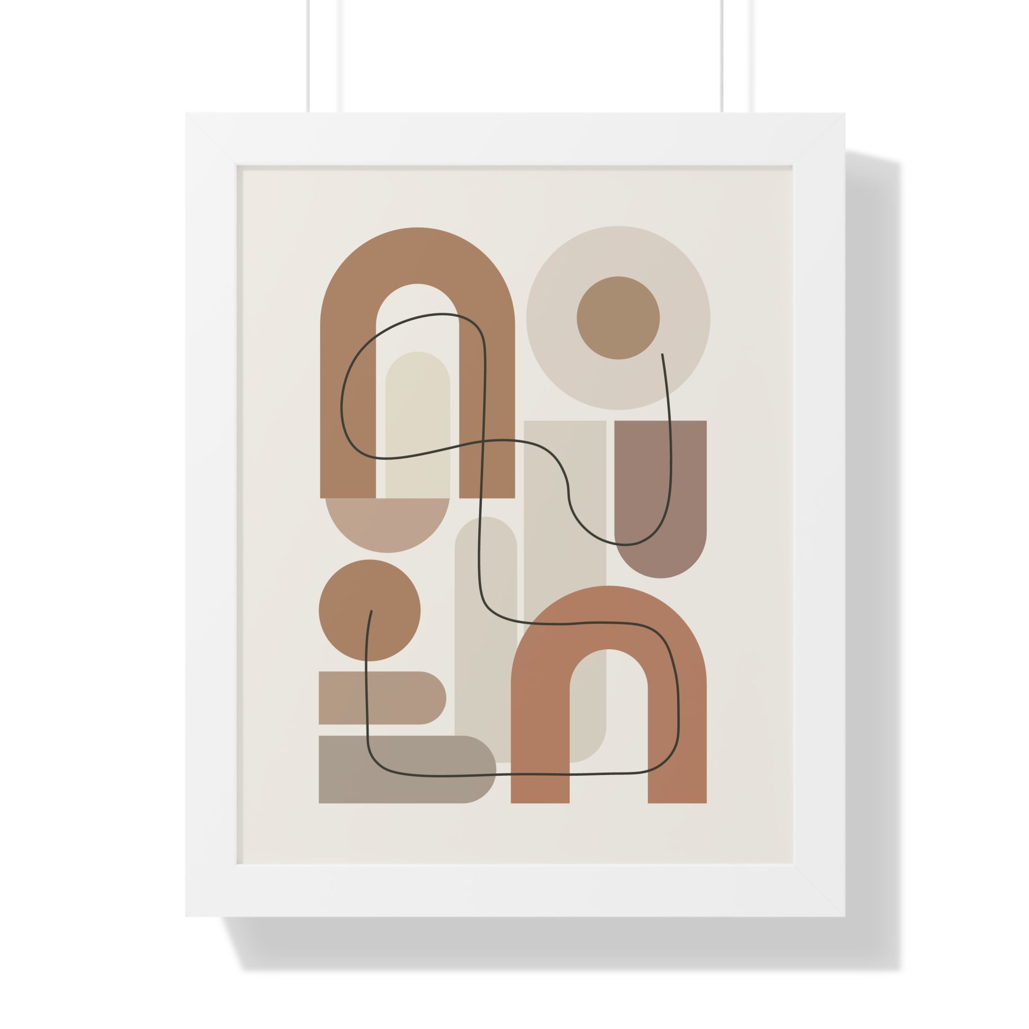 Terracotta Arches Composition — Modern Abstract Line Art