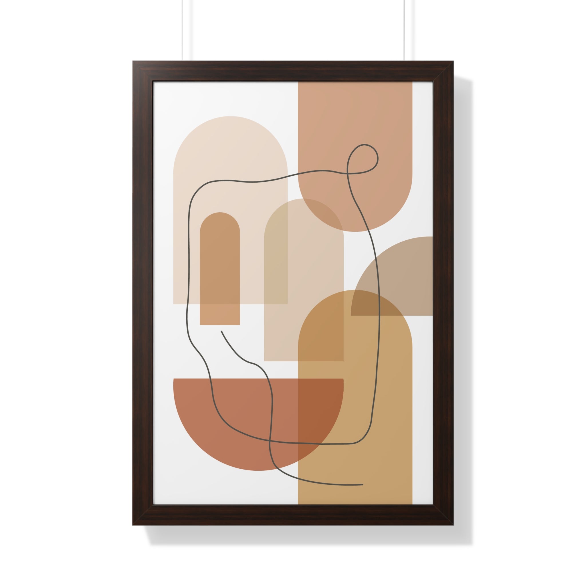 Warm Shapes in Motion — Minimalist Abstract Line Art