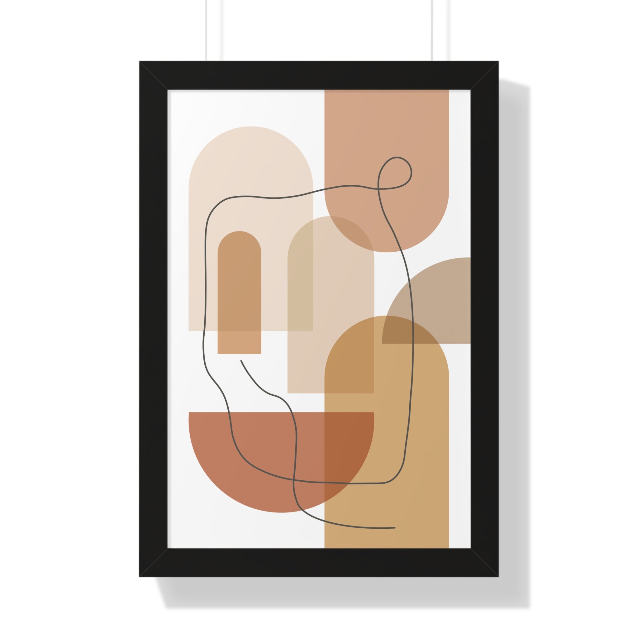 Warm Shapes in Motion — Minimalist Abstract Line Art