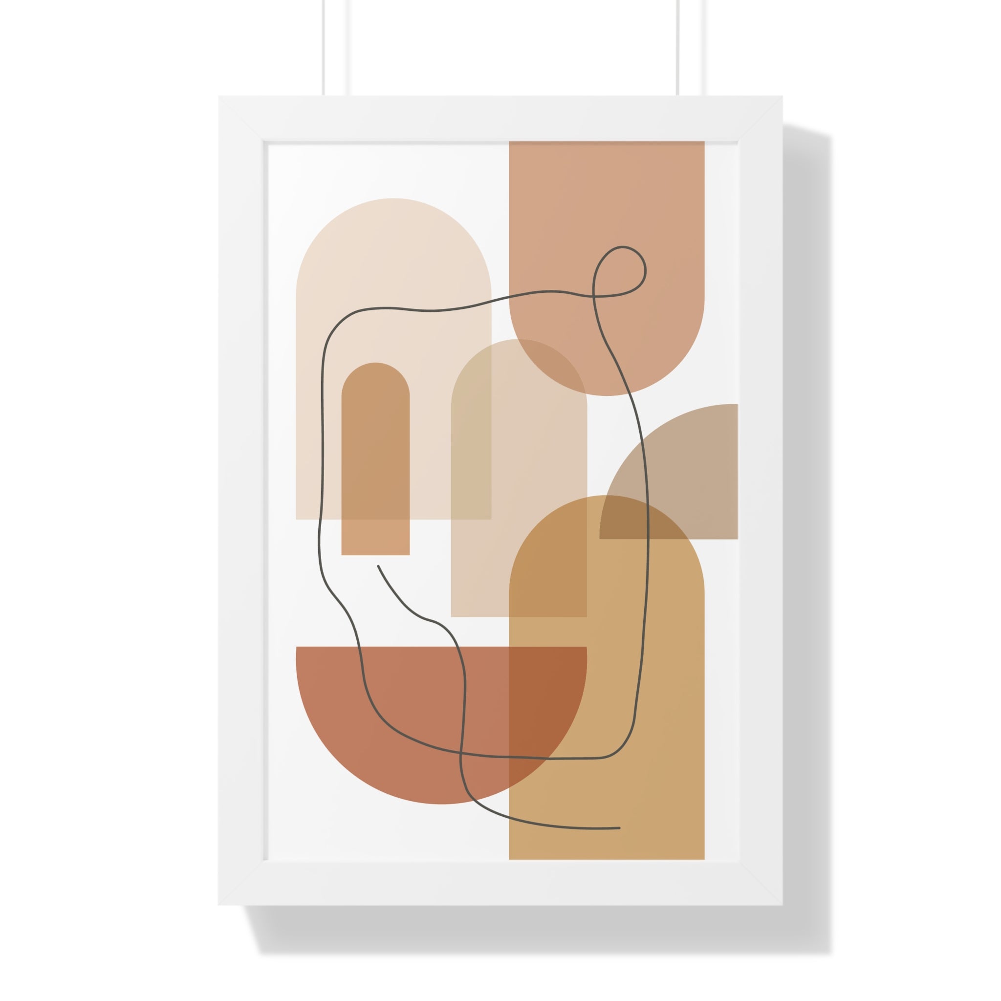 Warm Shapes in Motion — Minimalist Abstract Line Art