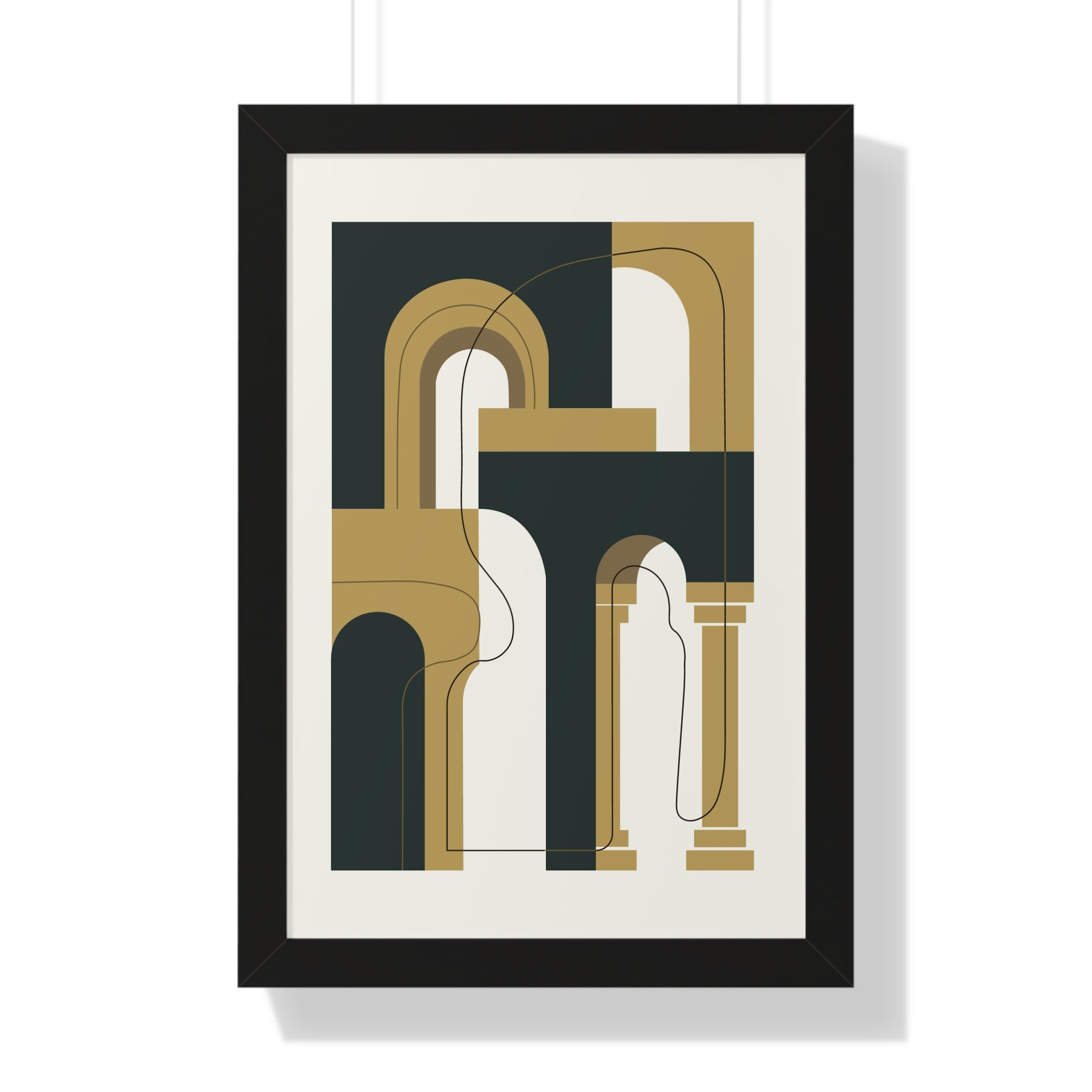 Golden Arches Structure — Modern Architectural Abstract Art