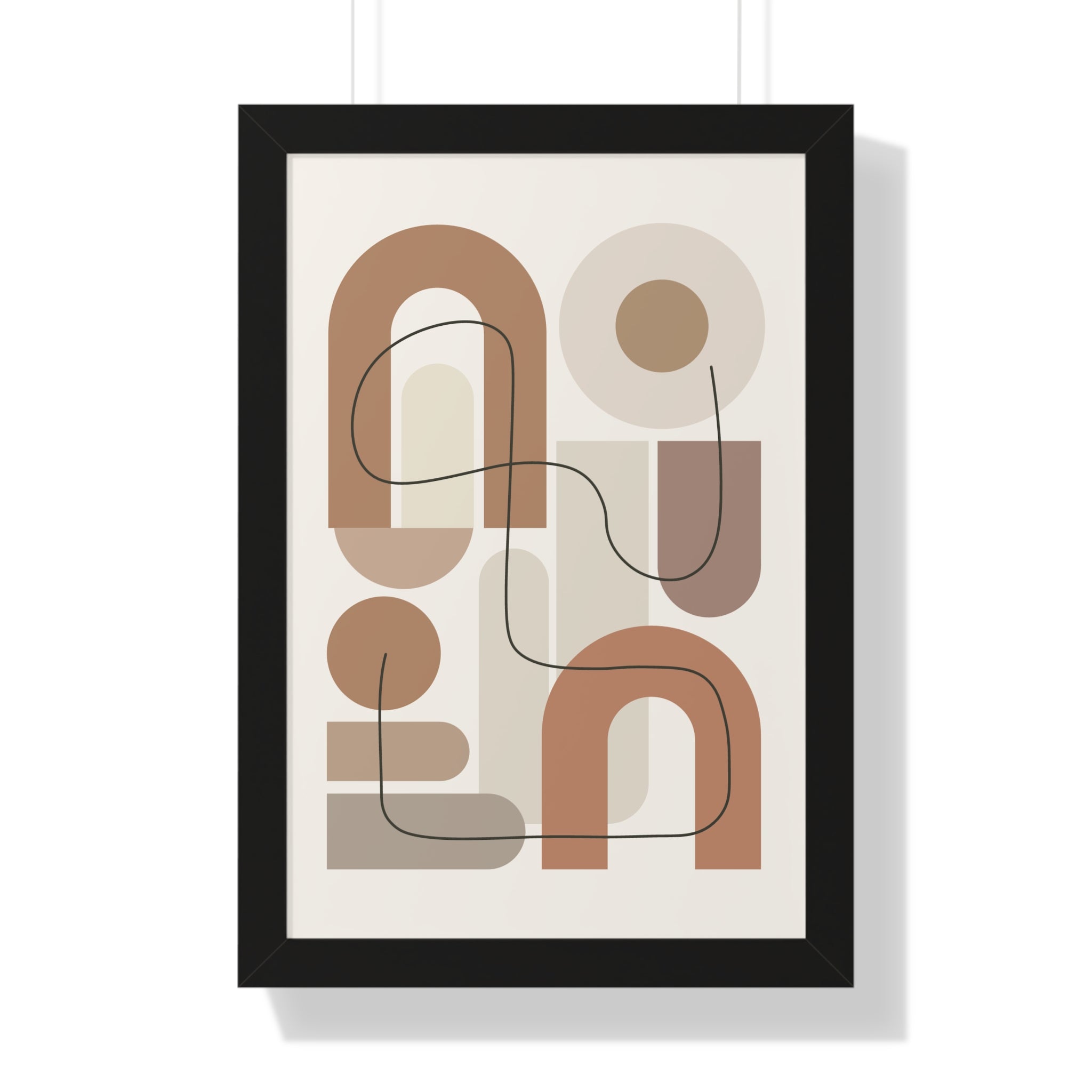 Terracotta Arches Composition — Modern Abstract Line Art