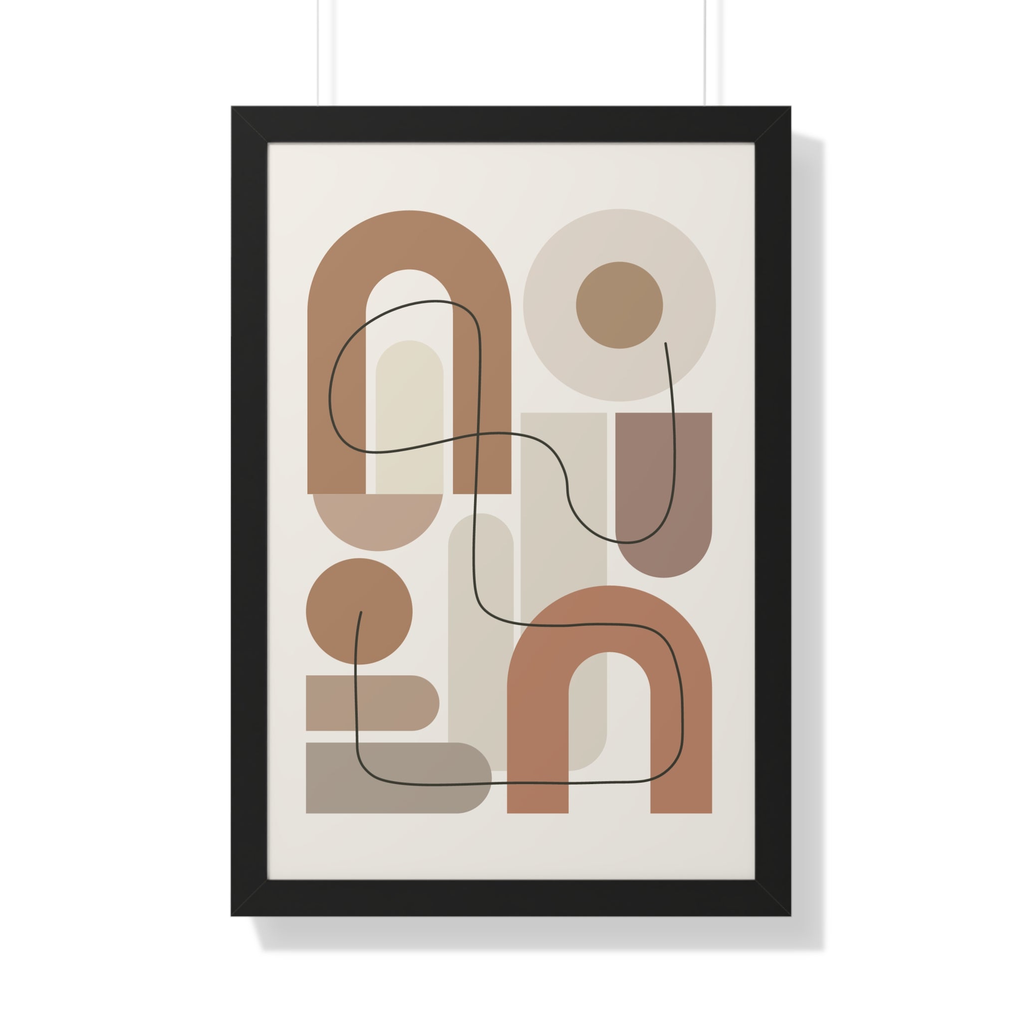 Terracotta Arches Composition — Modern Abstract Line Art