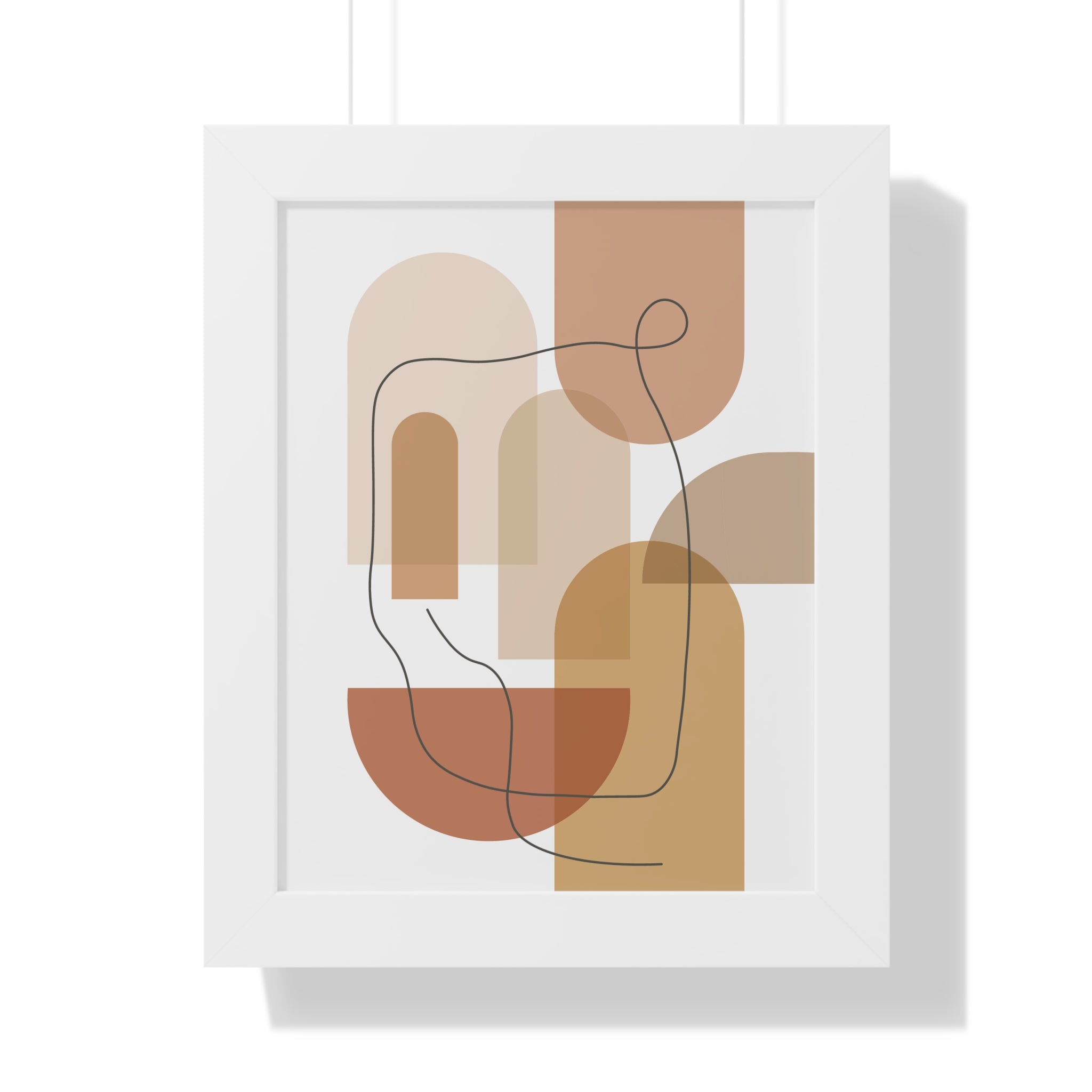 Warm Shapes in Motion — Minimalist Abstract Line Art