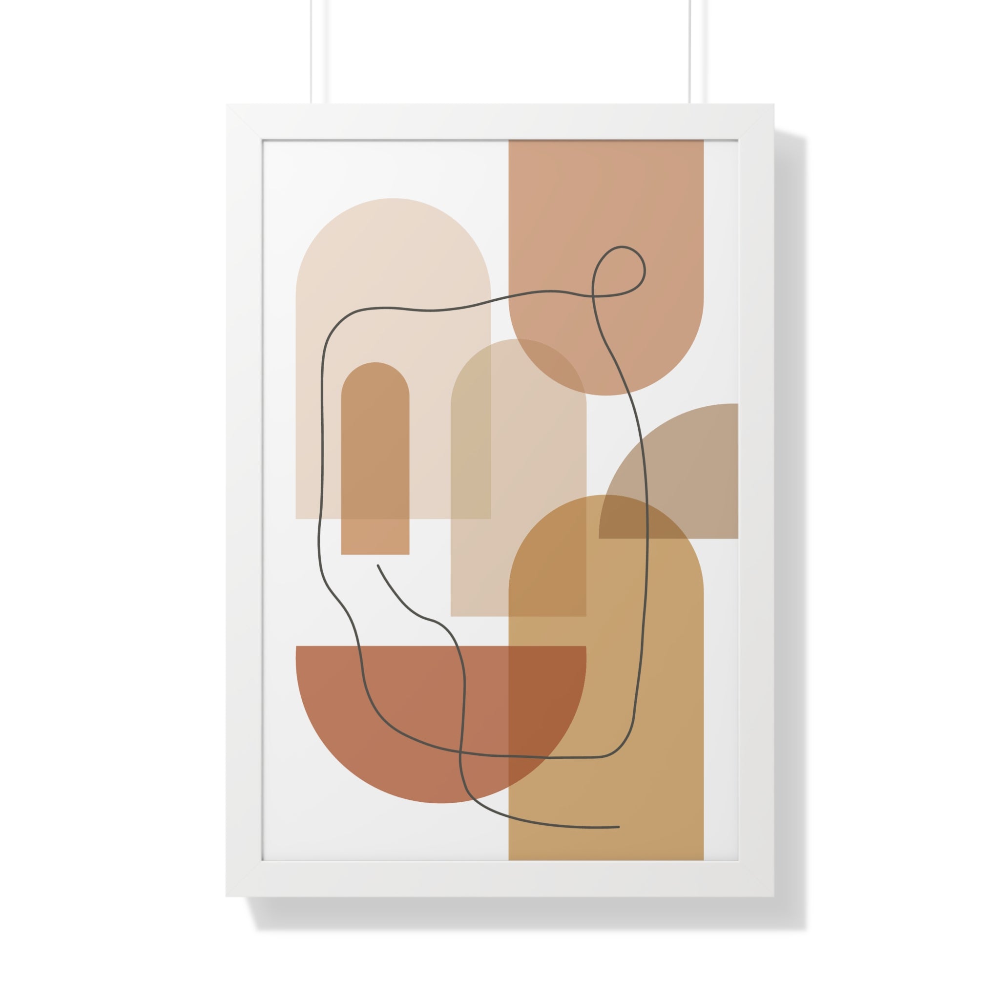 Warm Shapes in Motion — Minimalist Abstract Line Art