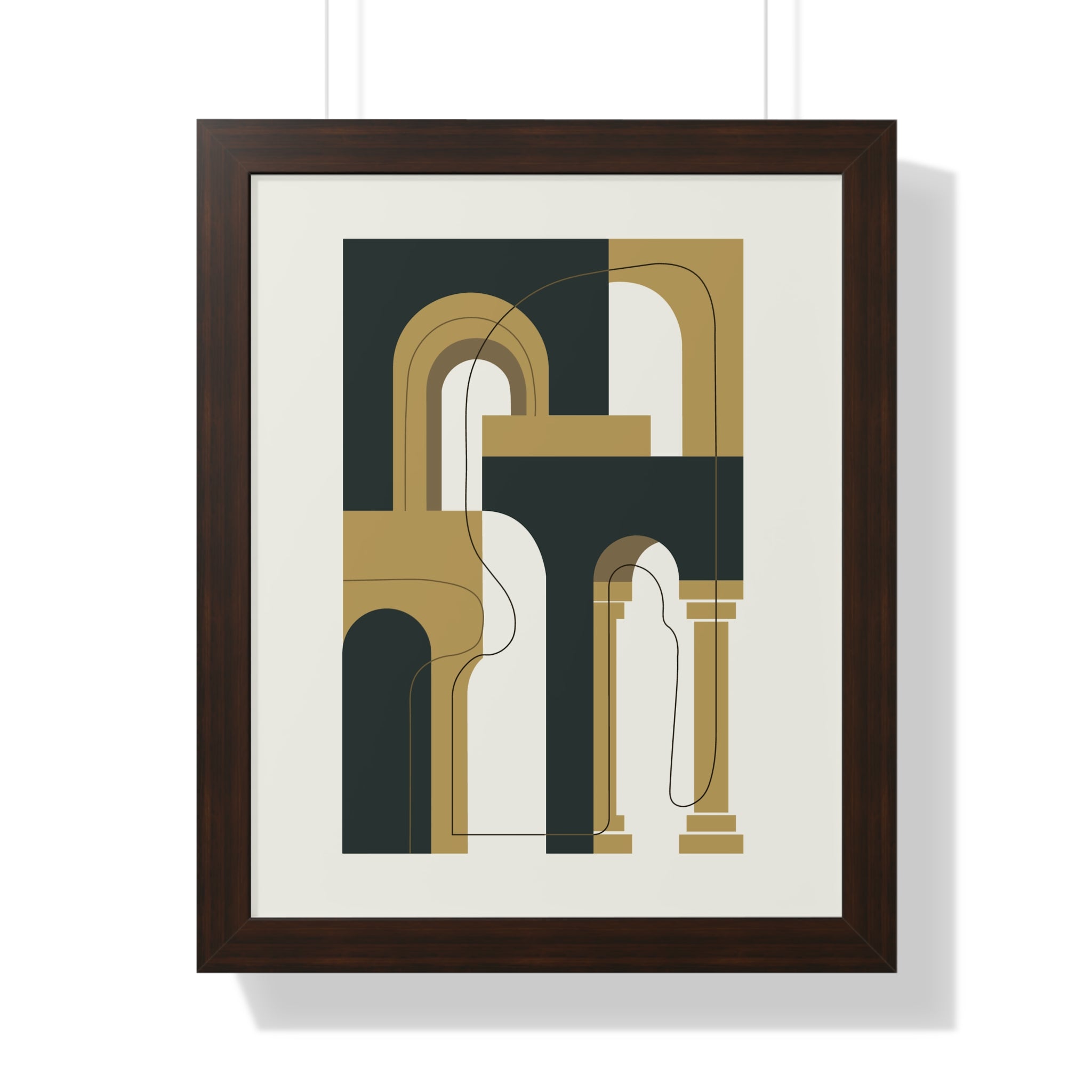 Golden Arches Structure — Modern Architectural Abstract Art