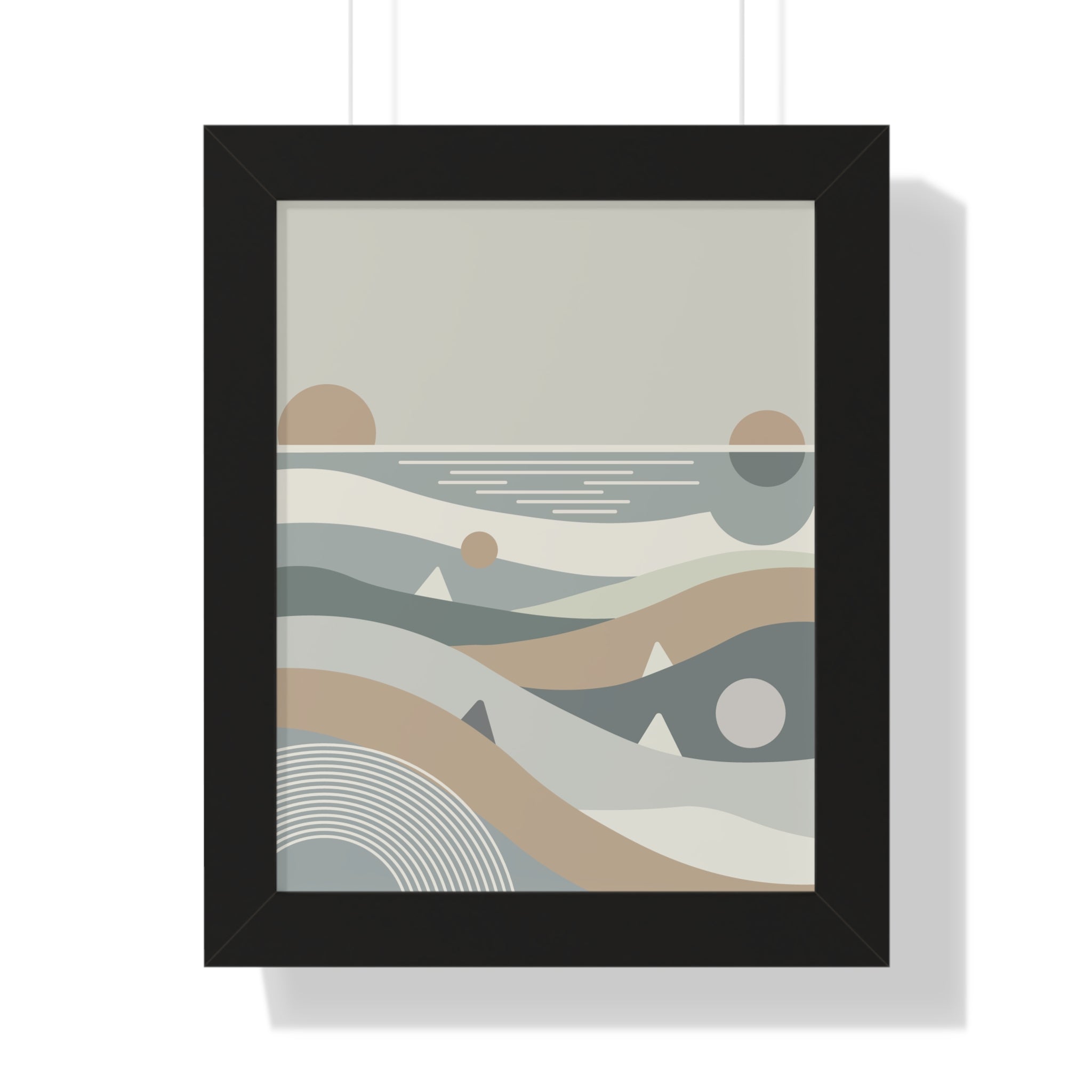 Minimalist Coastal Landscape — Scandinavian Boho Ocean Art