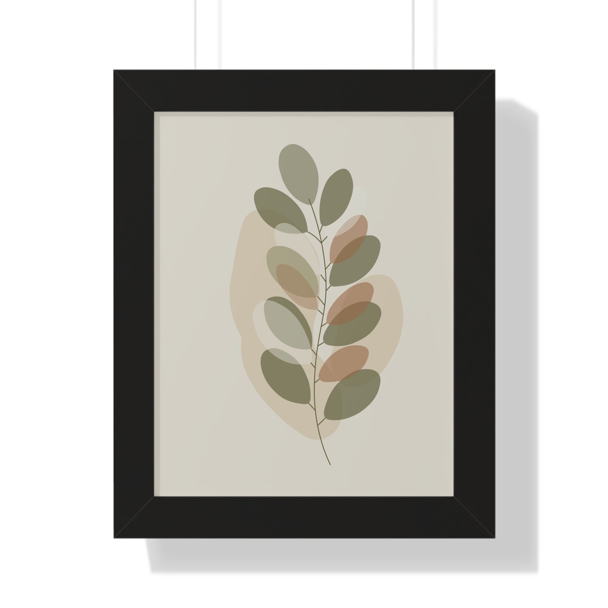 Minimalist Botanical Leaf — Scandinavian Neutral Wall Art