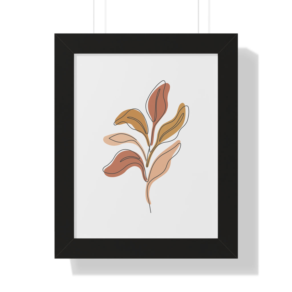 Golden Drift Leaf — Minimalist Botanical Line Art