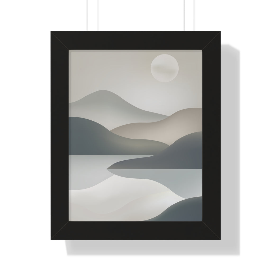 Minimalist Misty Mountains — Scandinavian Calm Landscape Art