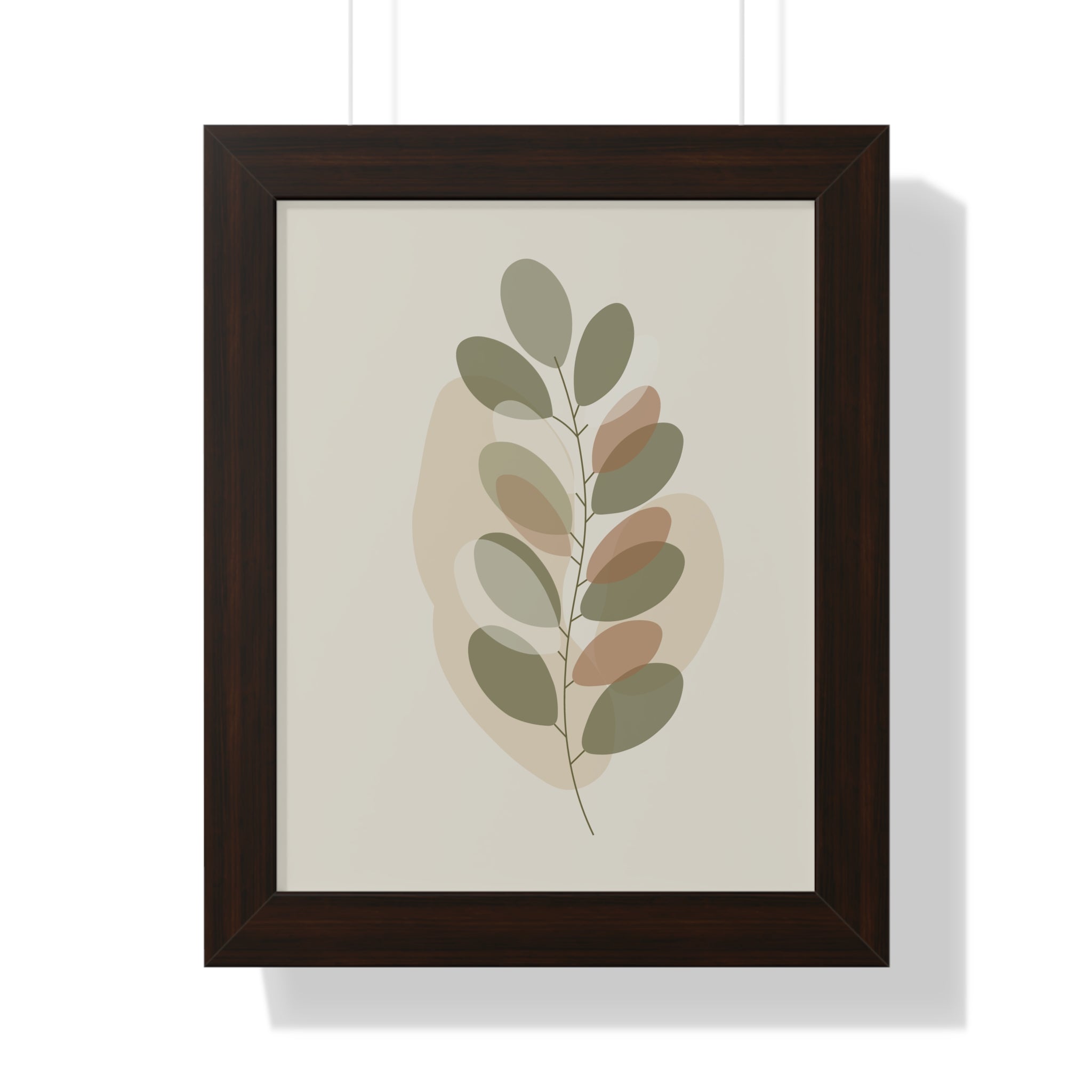 Minimalist Botanical Leaf — Scandinavian Neutral Wall Art