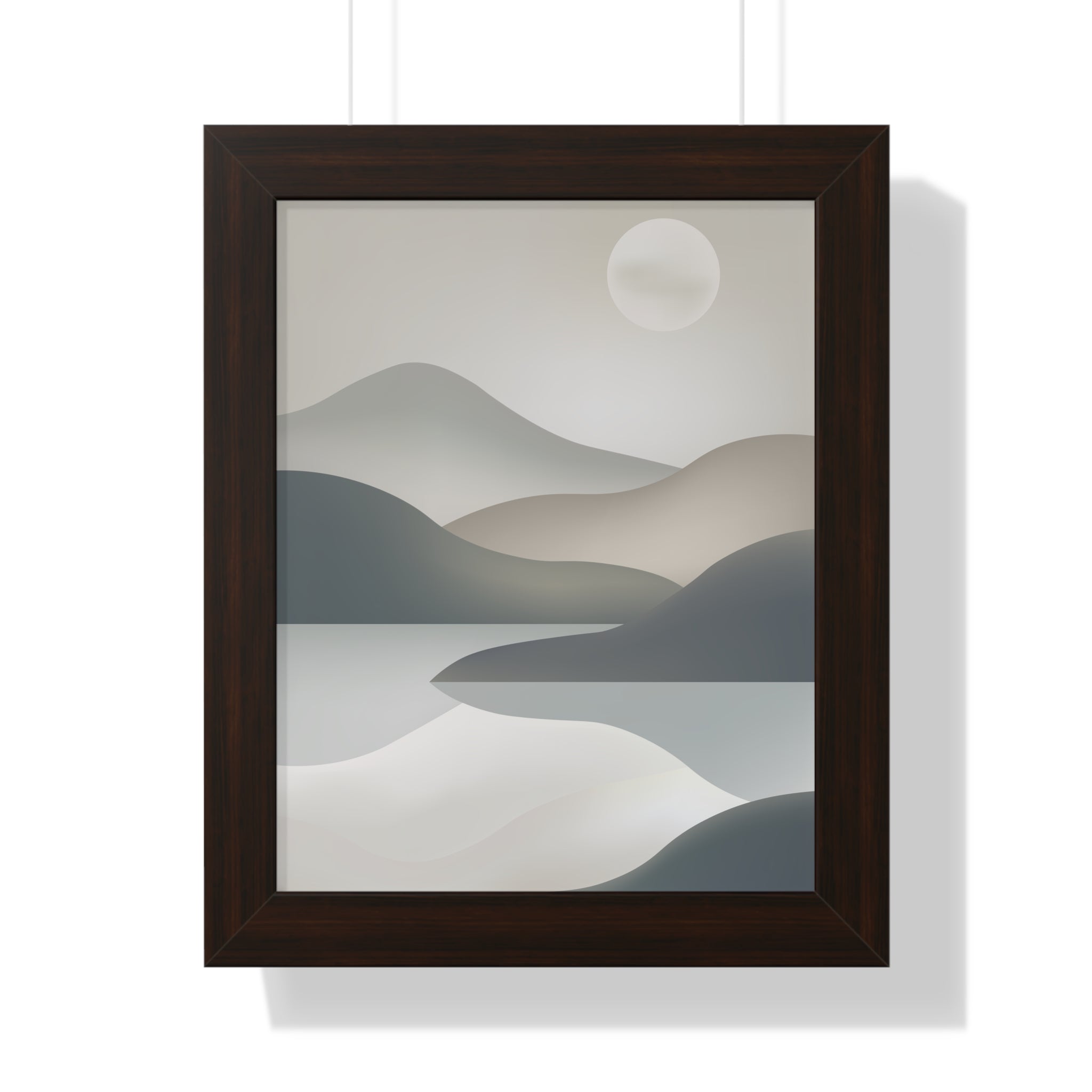 Minimalist Misty Mountains — Scandinavian Calm Landscape Art
