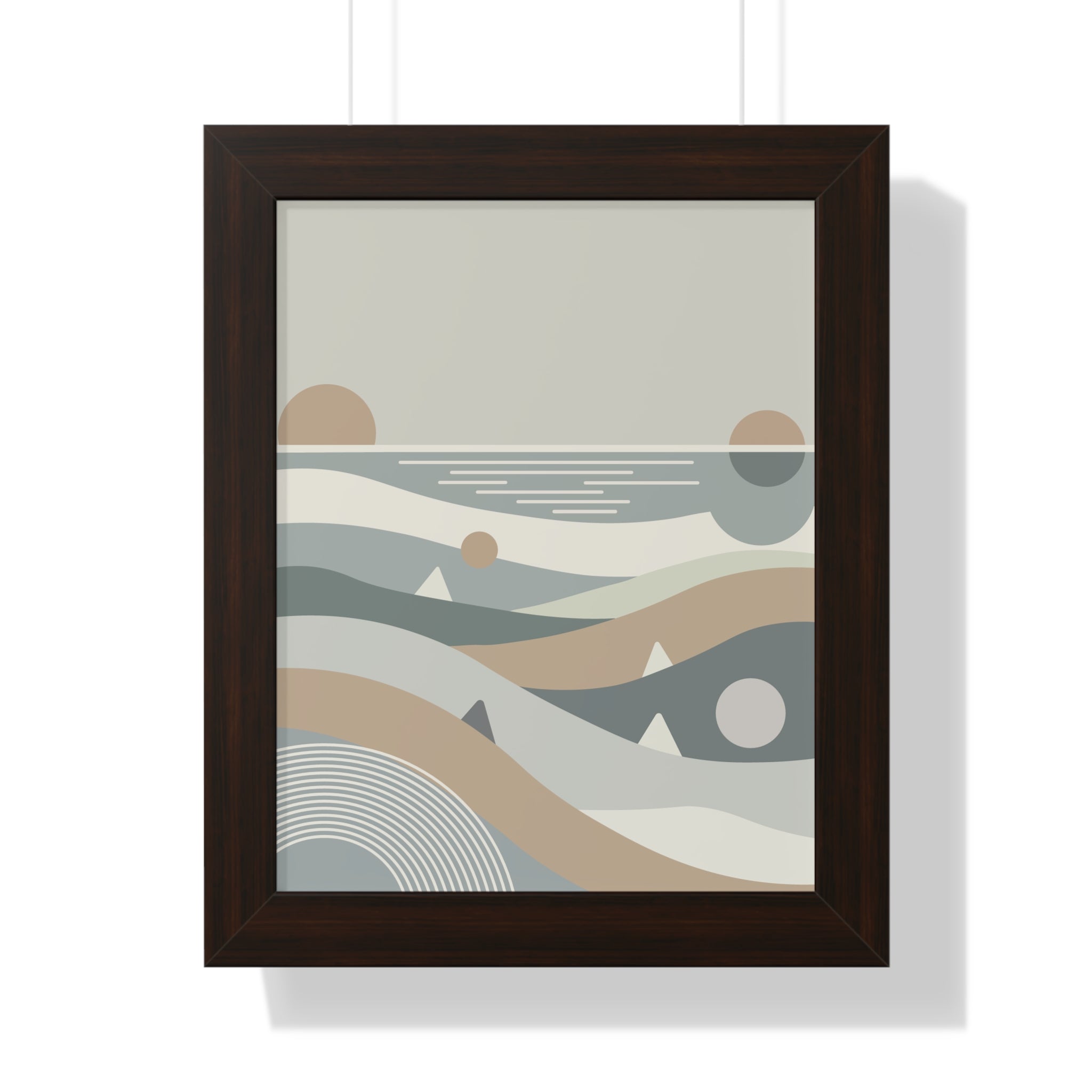 Minimalist Coastal Landscape — Scandinavian Boho Ocean Art