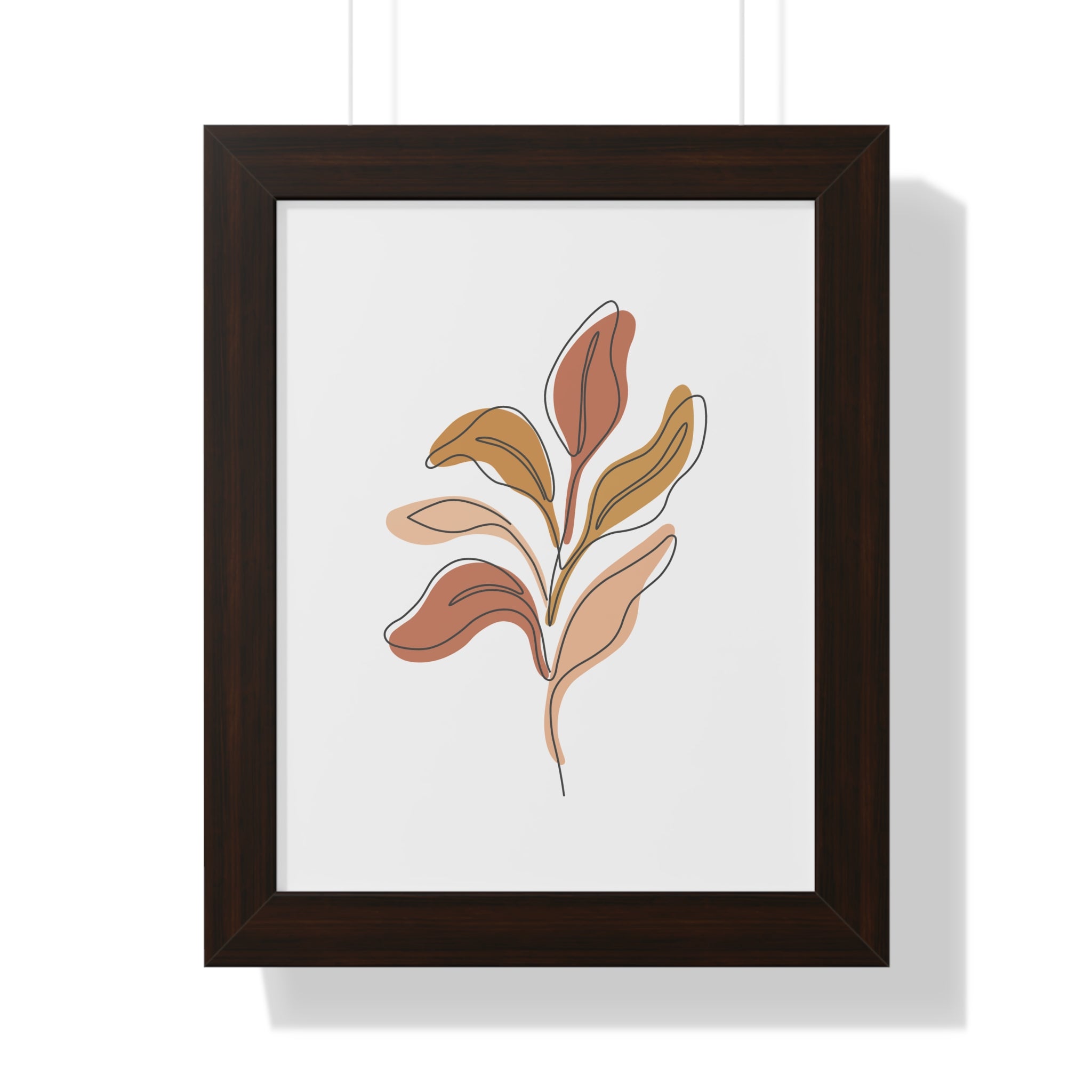 Golden Drift Leaf — Minimalist Botanical Line Art
