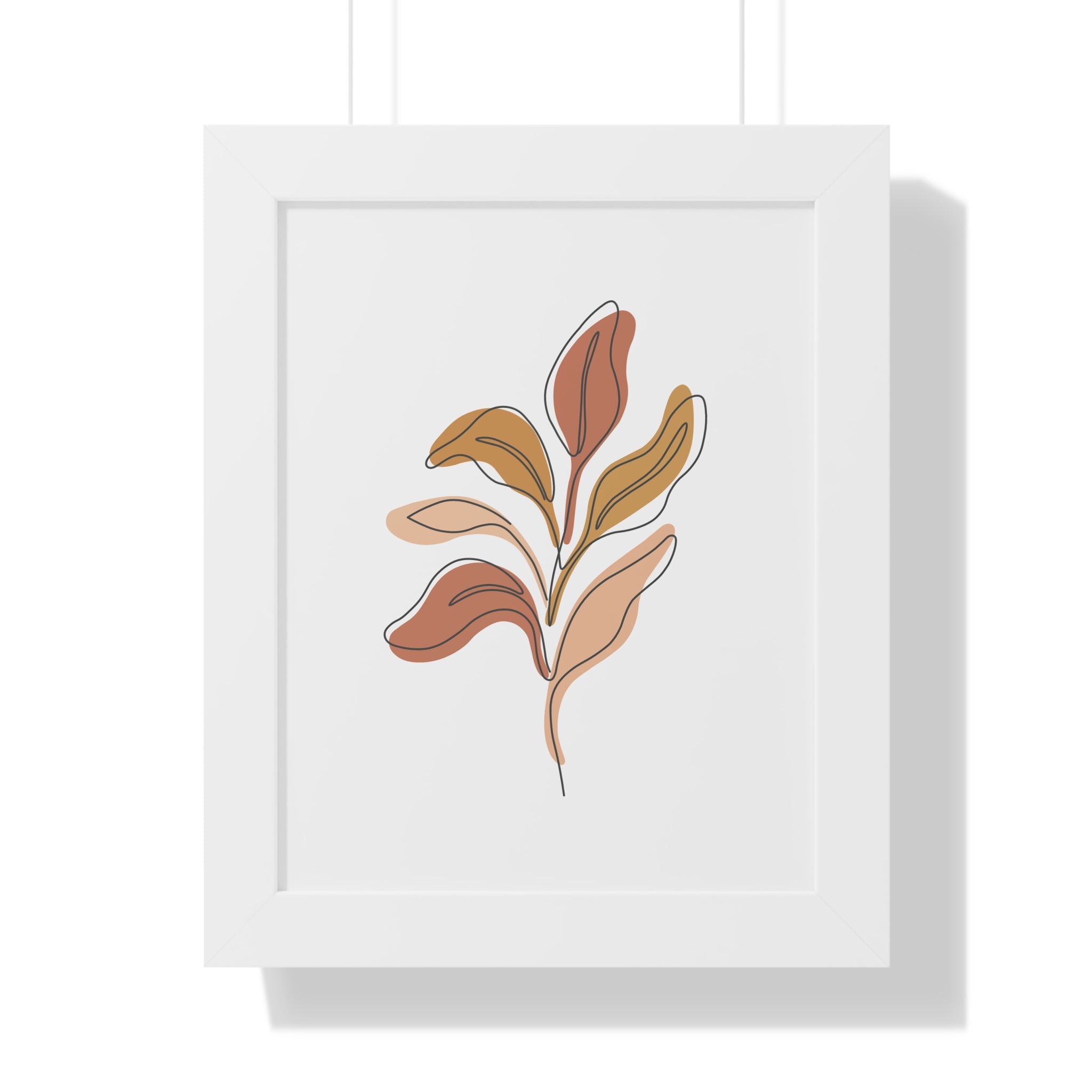 Golden Drift Leaf — Minimalist Botanical Line Art