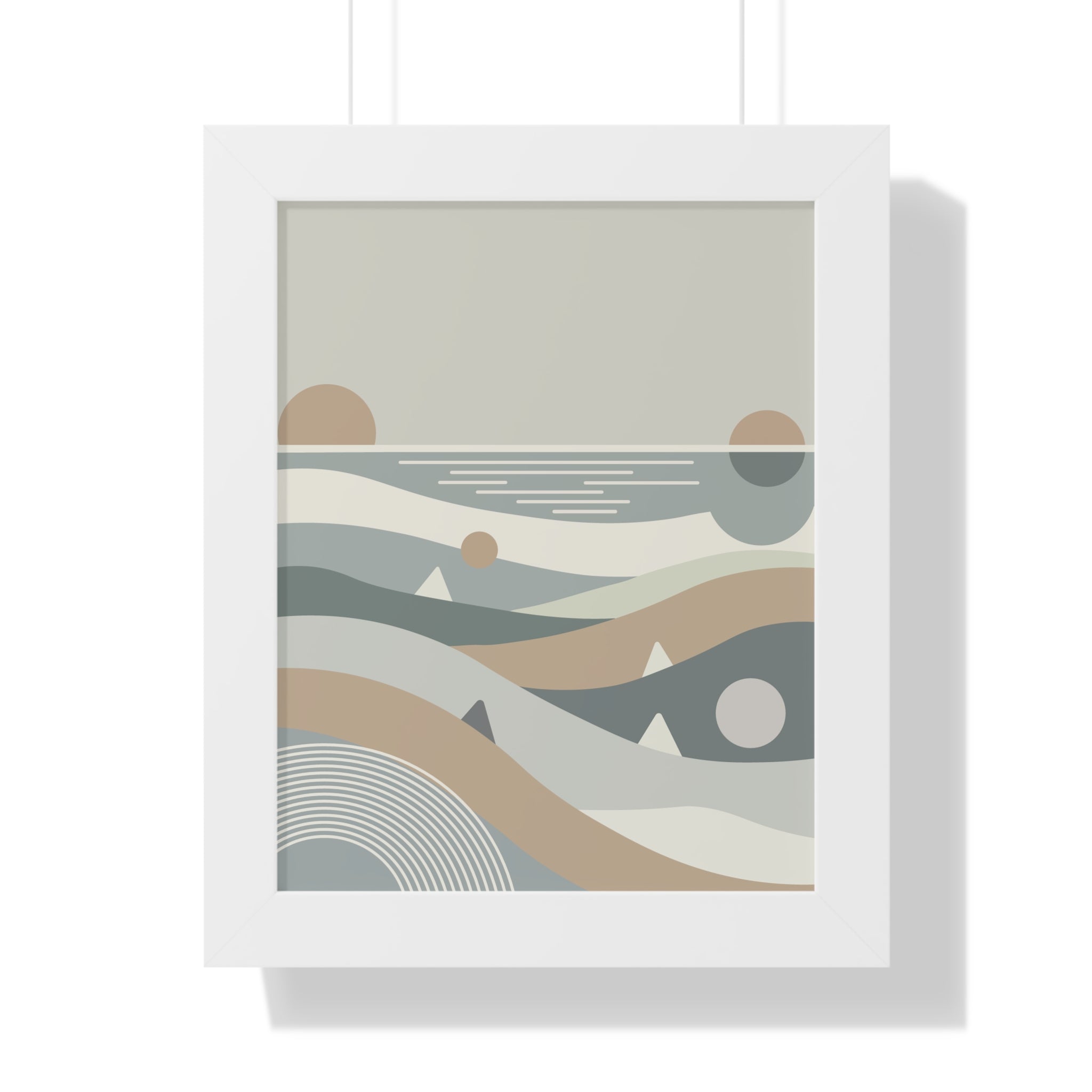 Minimalist Coastal Landscape — Scandinavian Boho Ocean Art