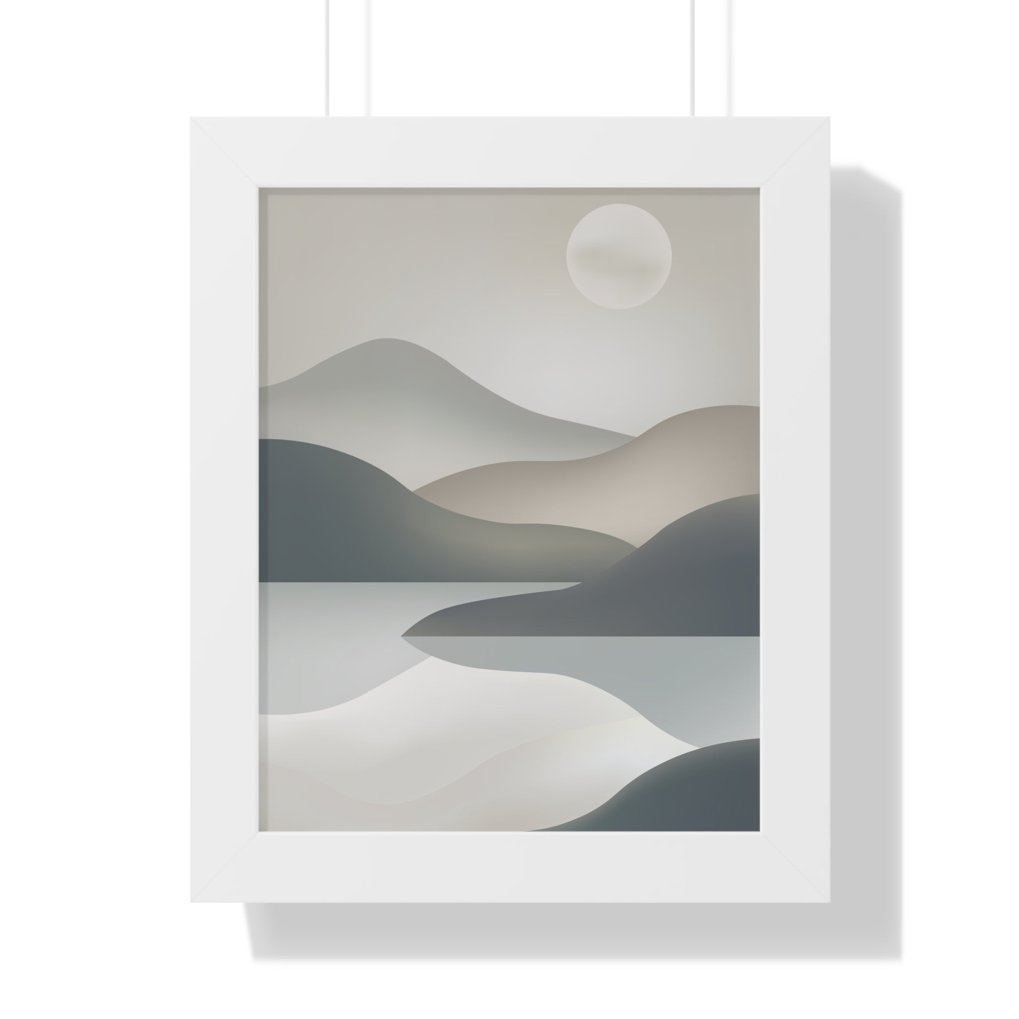 Minimalist Misty Mountains — Scandinavian Calm Landscape Art