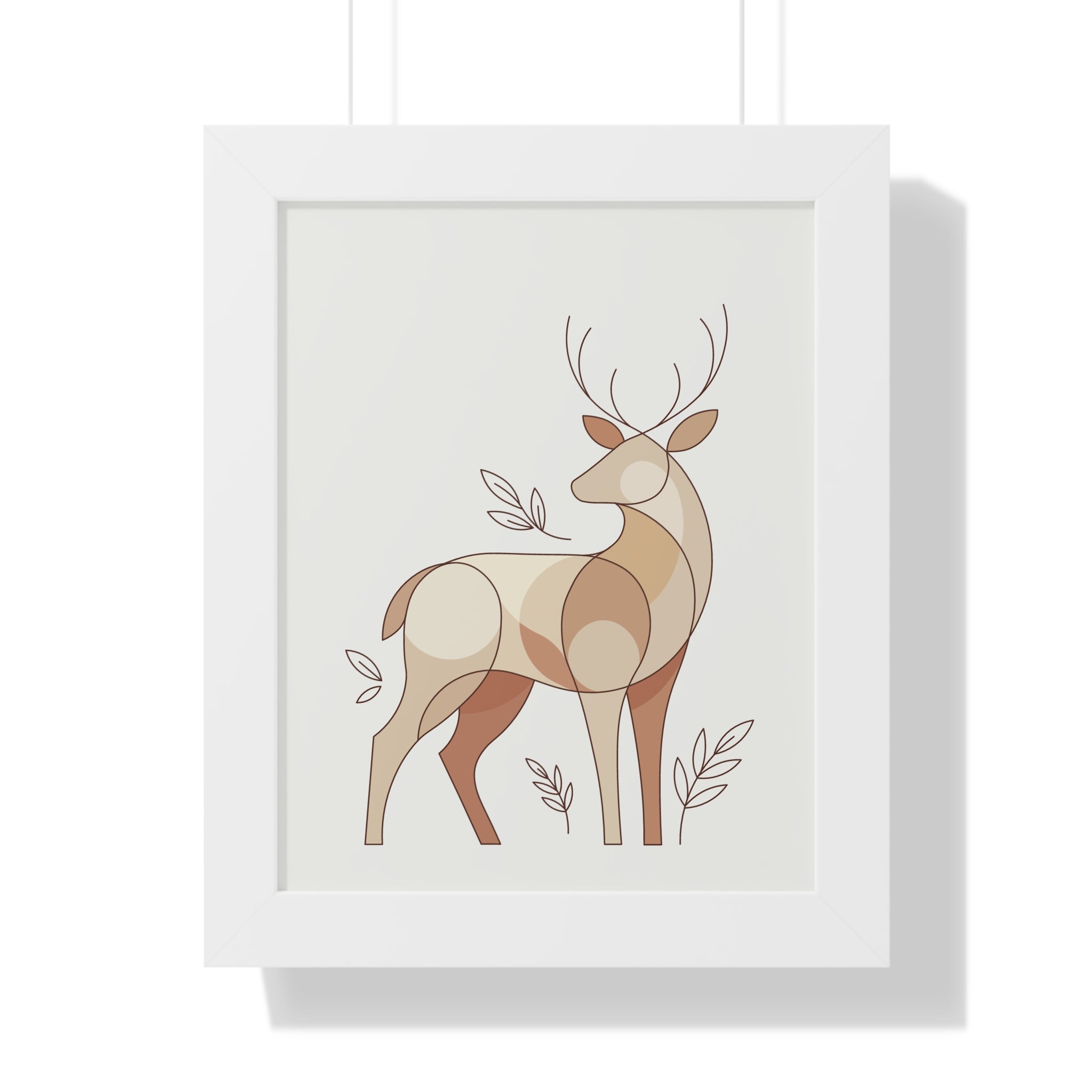 Minimalist Boho Deer — Scandinavian Neutral Tones Wall Art