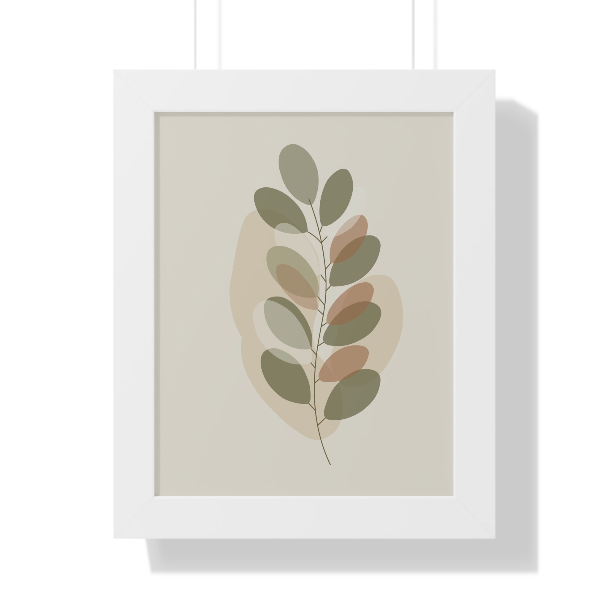 Minimalist Botanical Leaf — Scandinavian Neutral Wall Art
