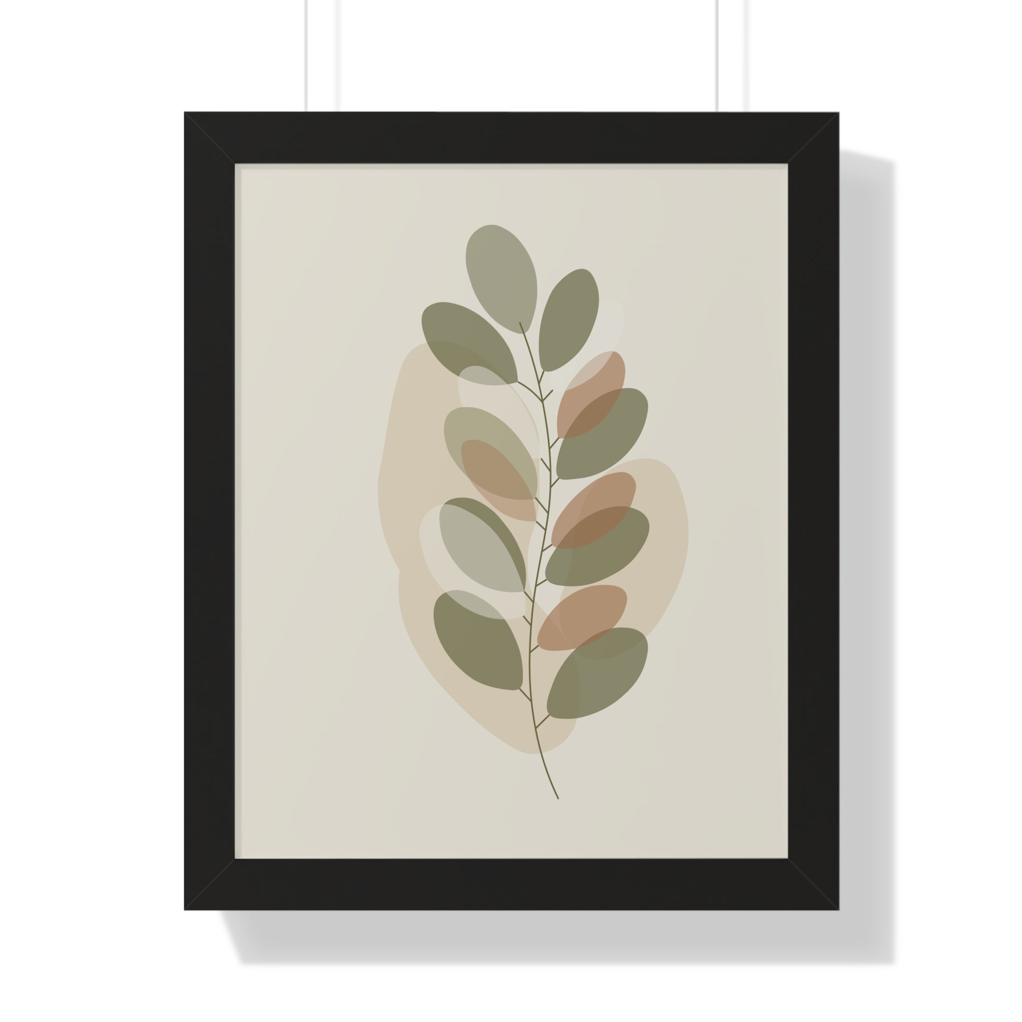 Minimalist Botanical Leaf — Scandinavian Neutral Wall Art