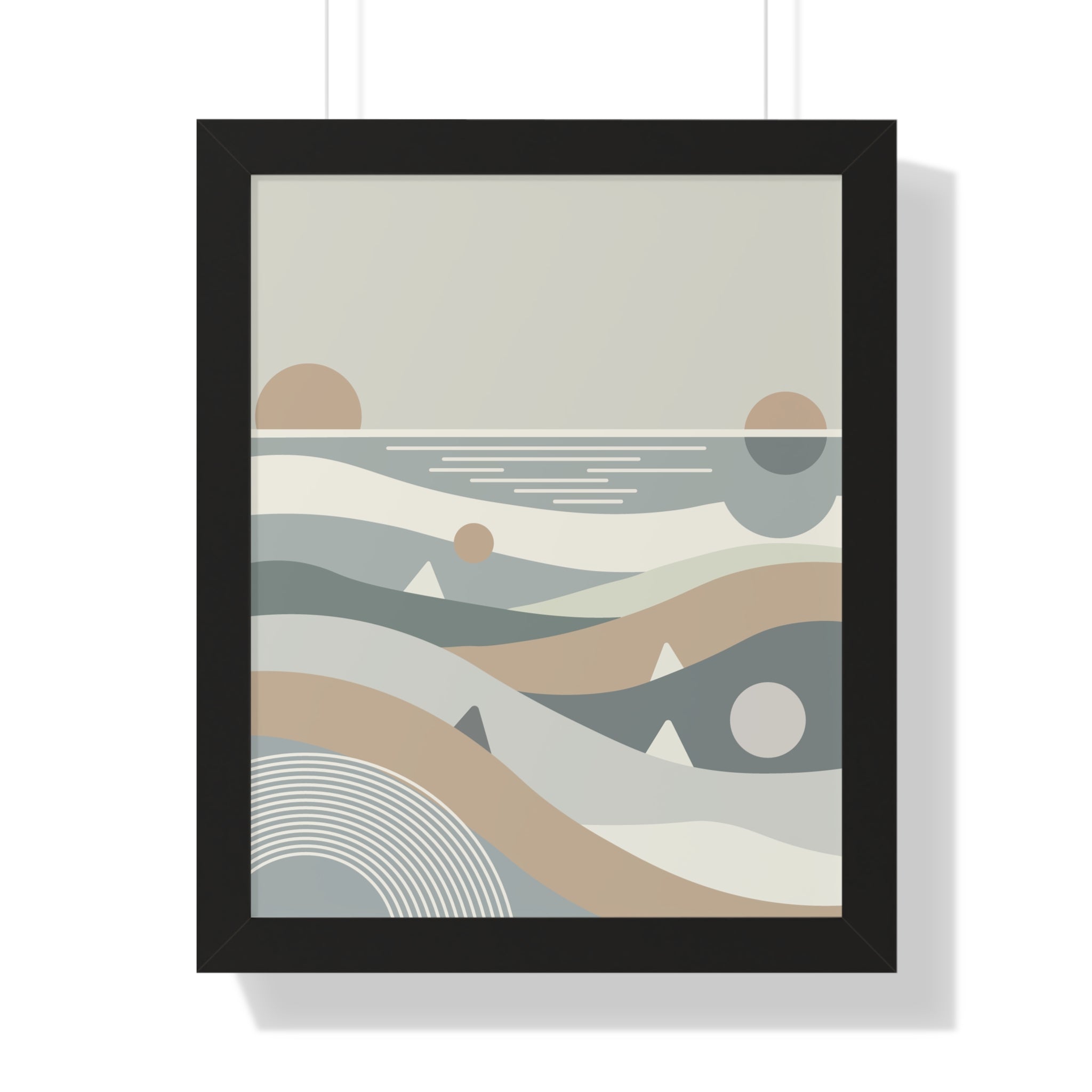 Minimalist Coastal Landscape — Scandinavian Boho Ocean Art