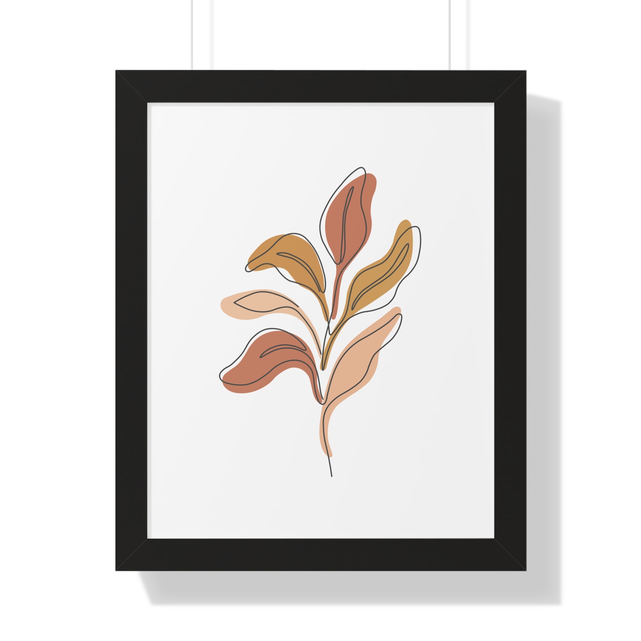 Golden Drift Leaf — Minimalist Botanical Line Art