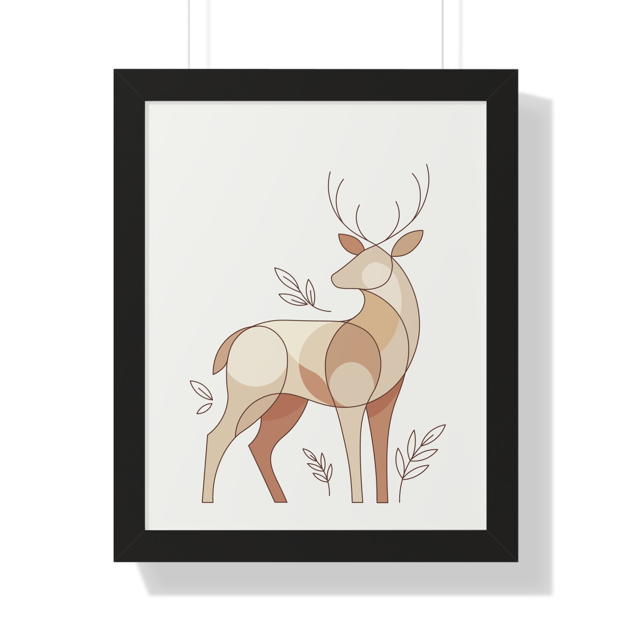 Minimalist Boho Deer — Scandinavian Neutral Tones Wall Art