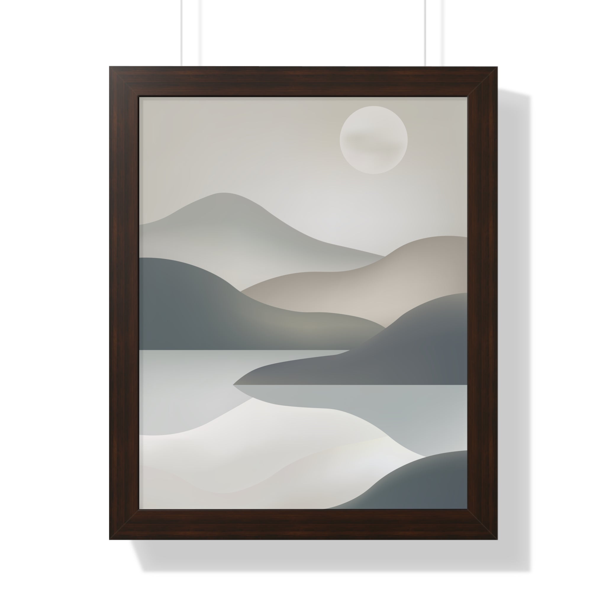 Minimalist Misty Mountains — Scandinavian Calm Landscape Art
